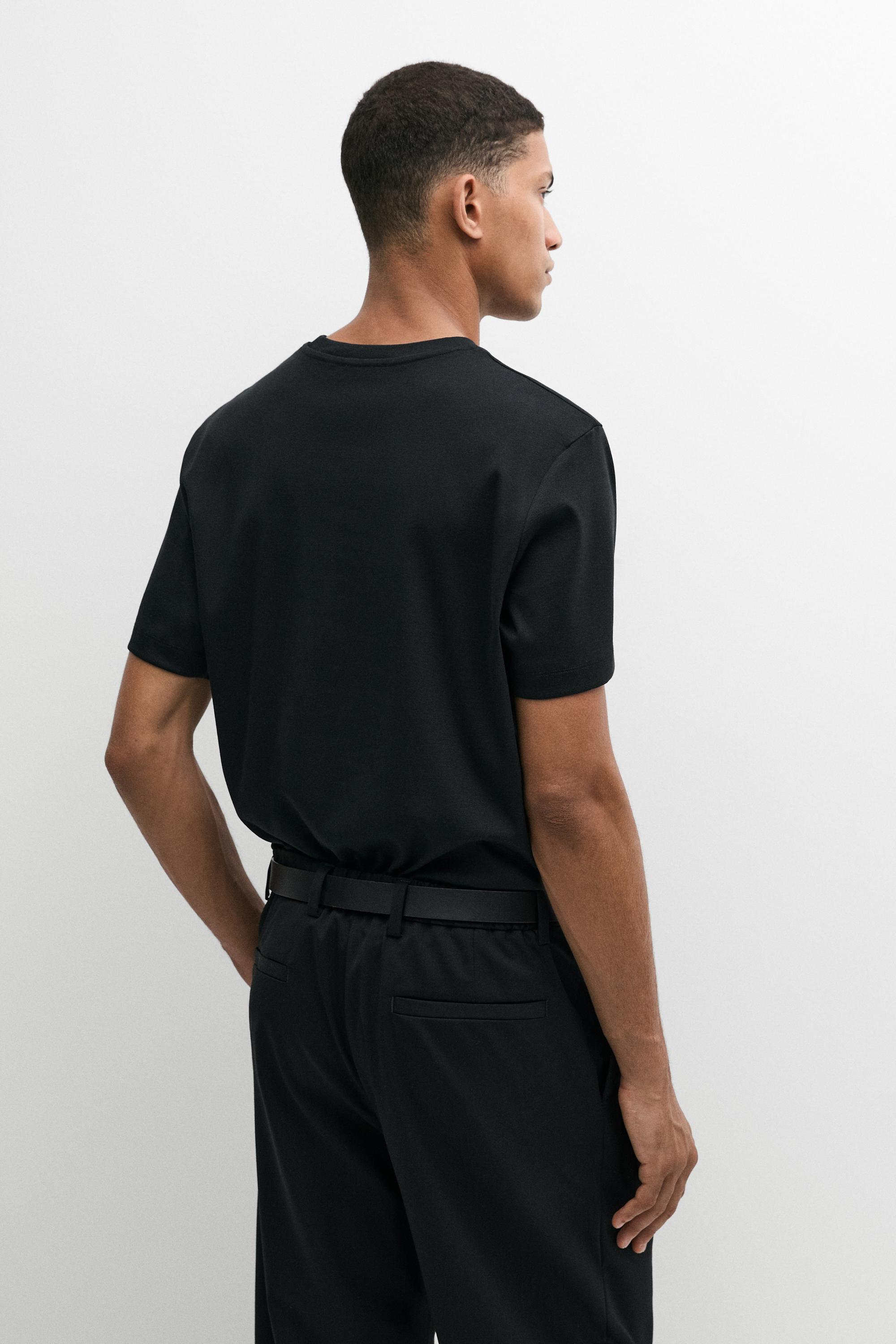100% mercerised cotton T-shirt Black