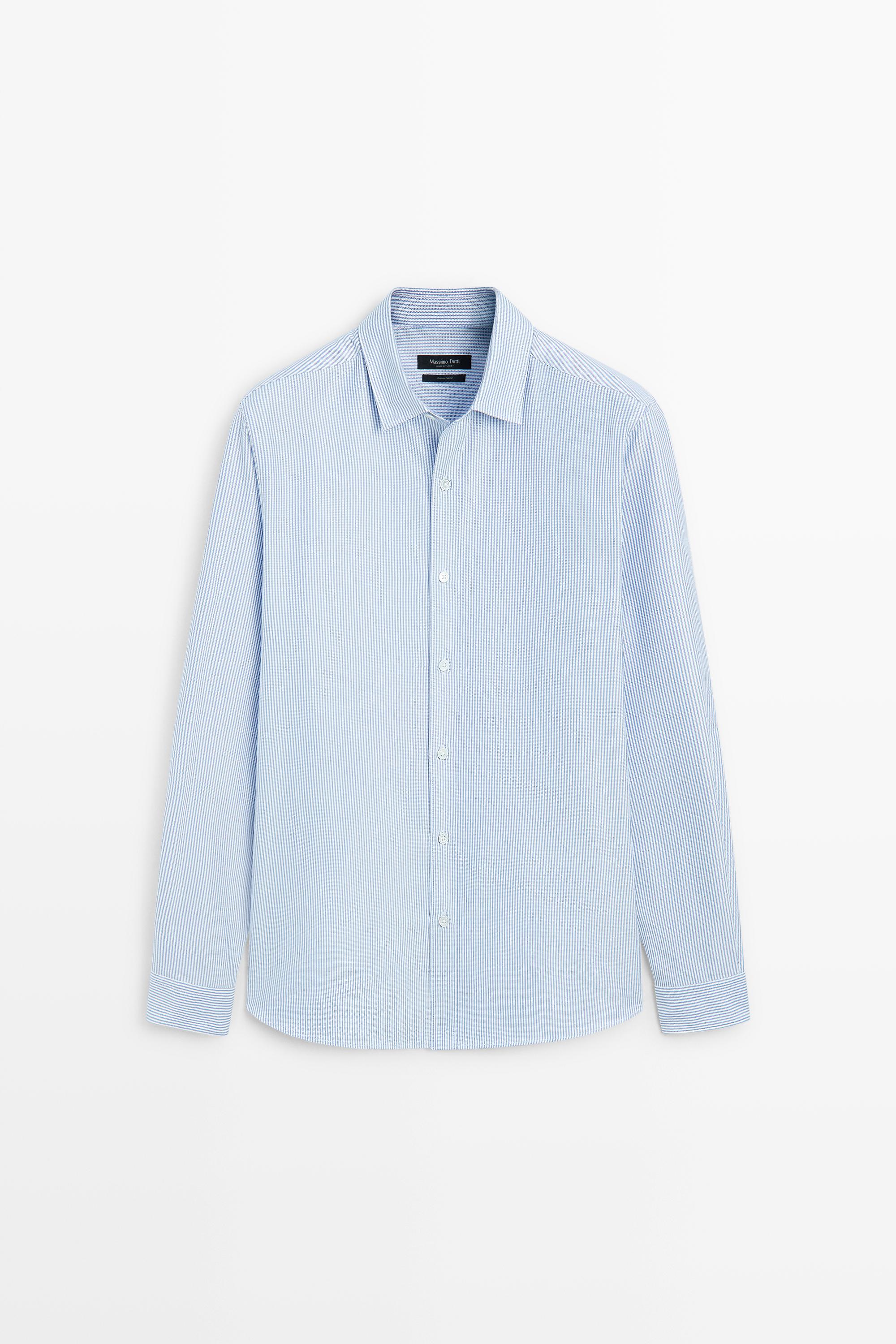 Regular fit striped Oxford shirt Deep Blue