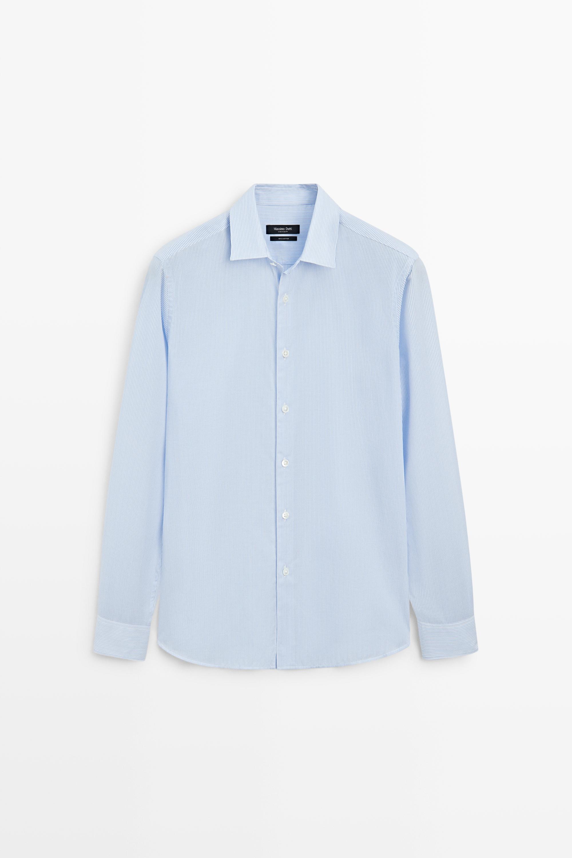 Striped regular fit shirt Sky Blue