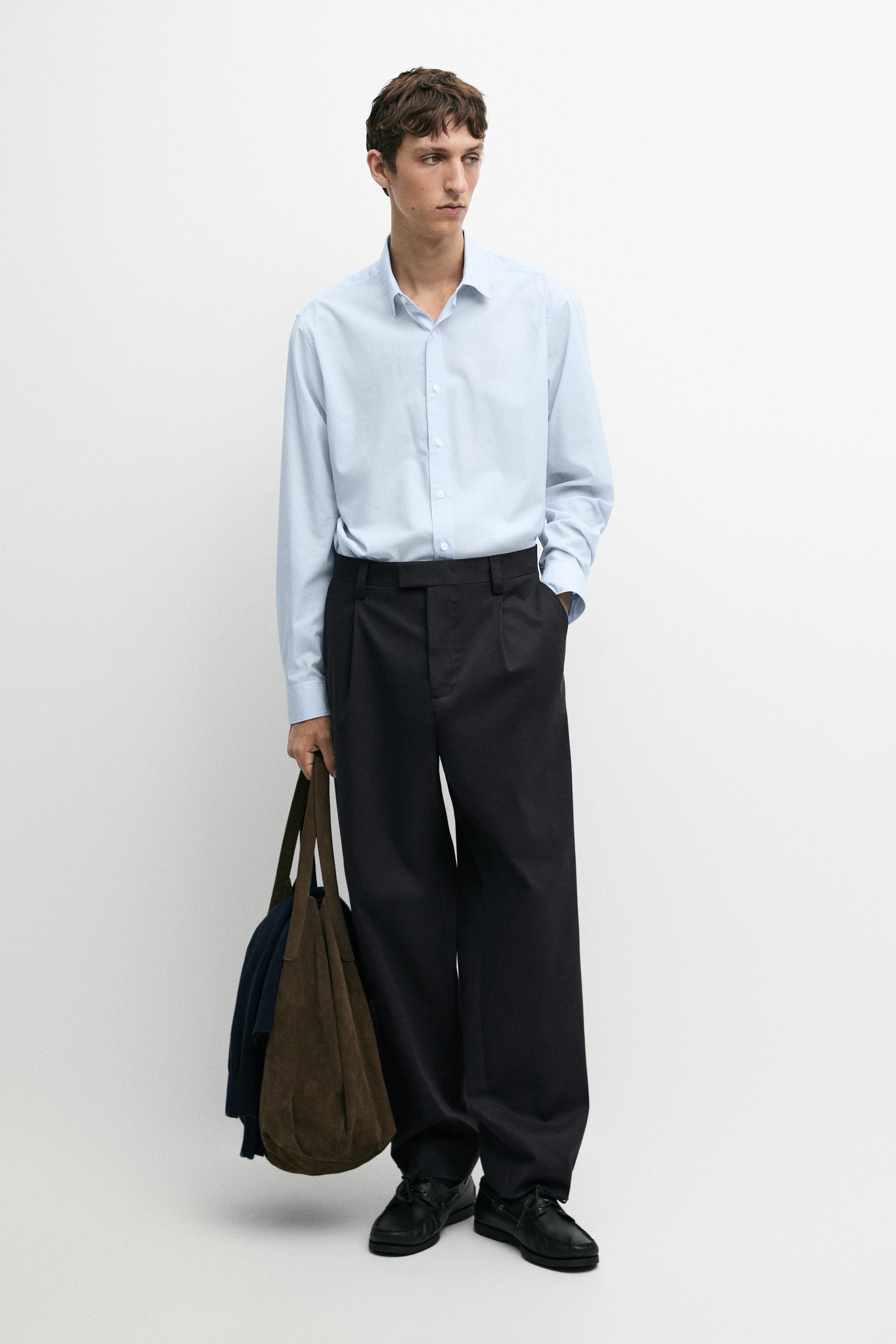 Striped regular fit shirt Sky Blue