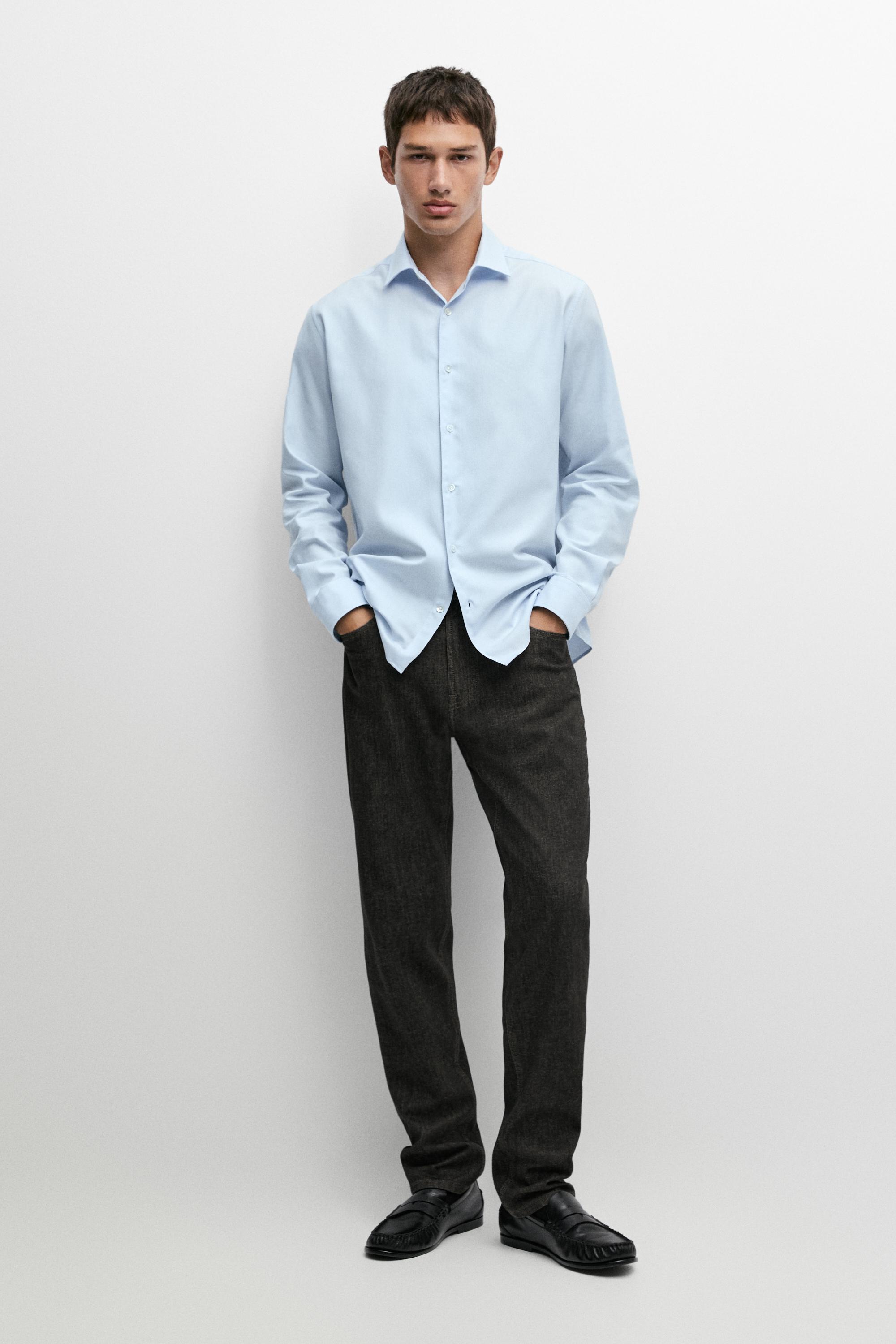 100% Cotton Twill Regular Fit Shirt Sky Blue