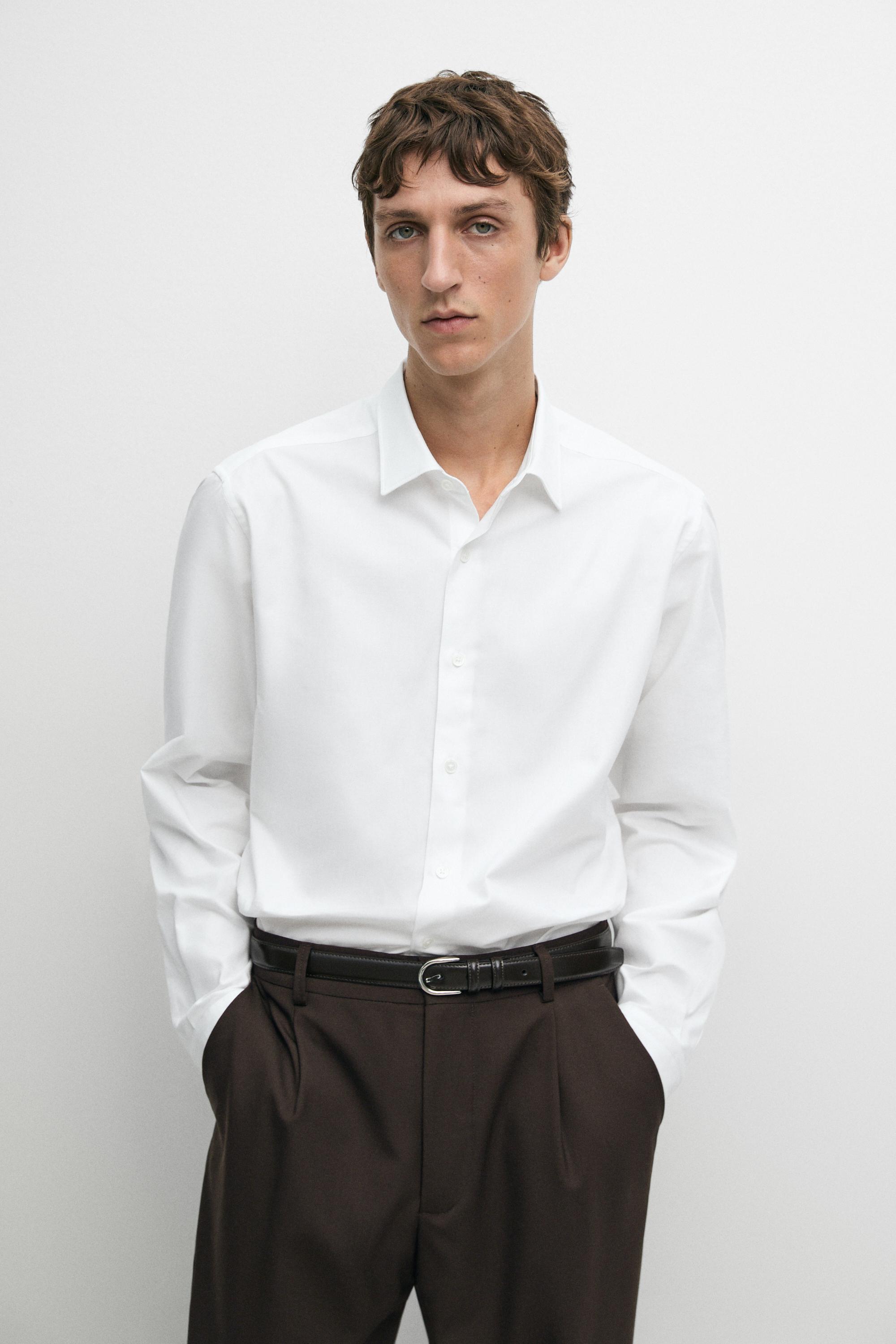100% cotton regular fit shirt White