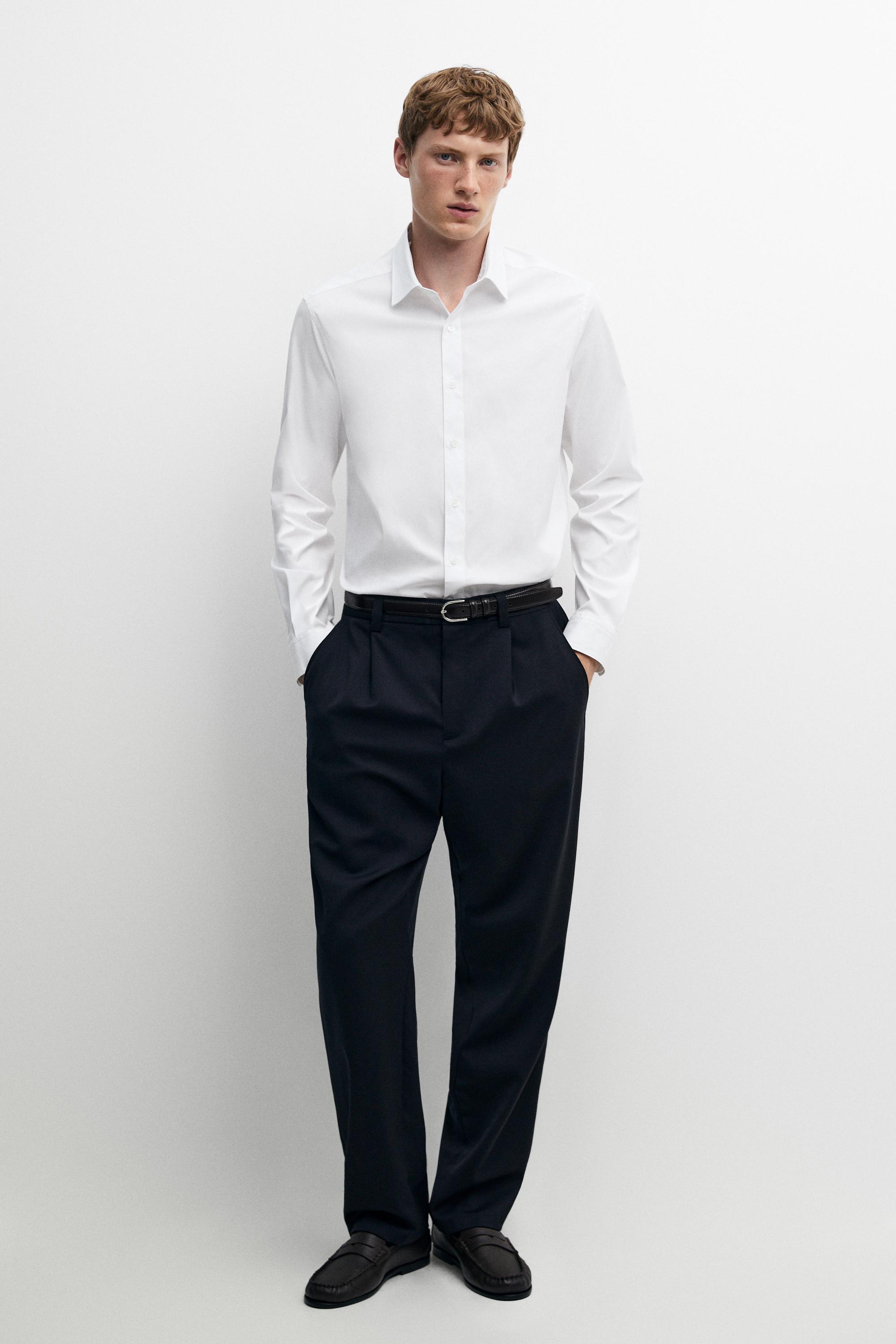 Slim fit stretch shirt White