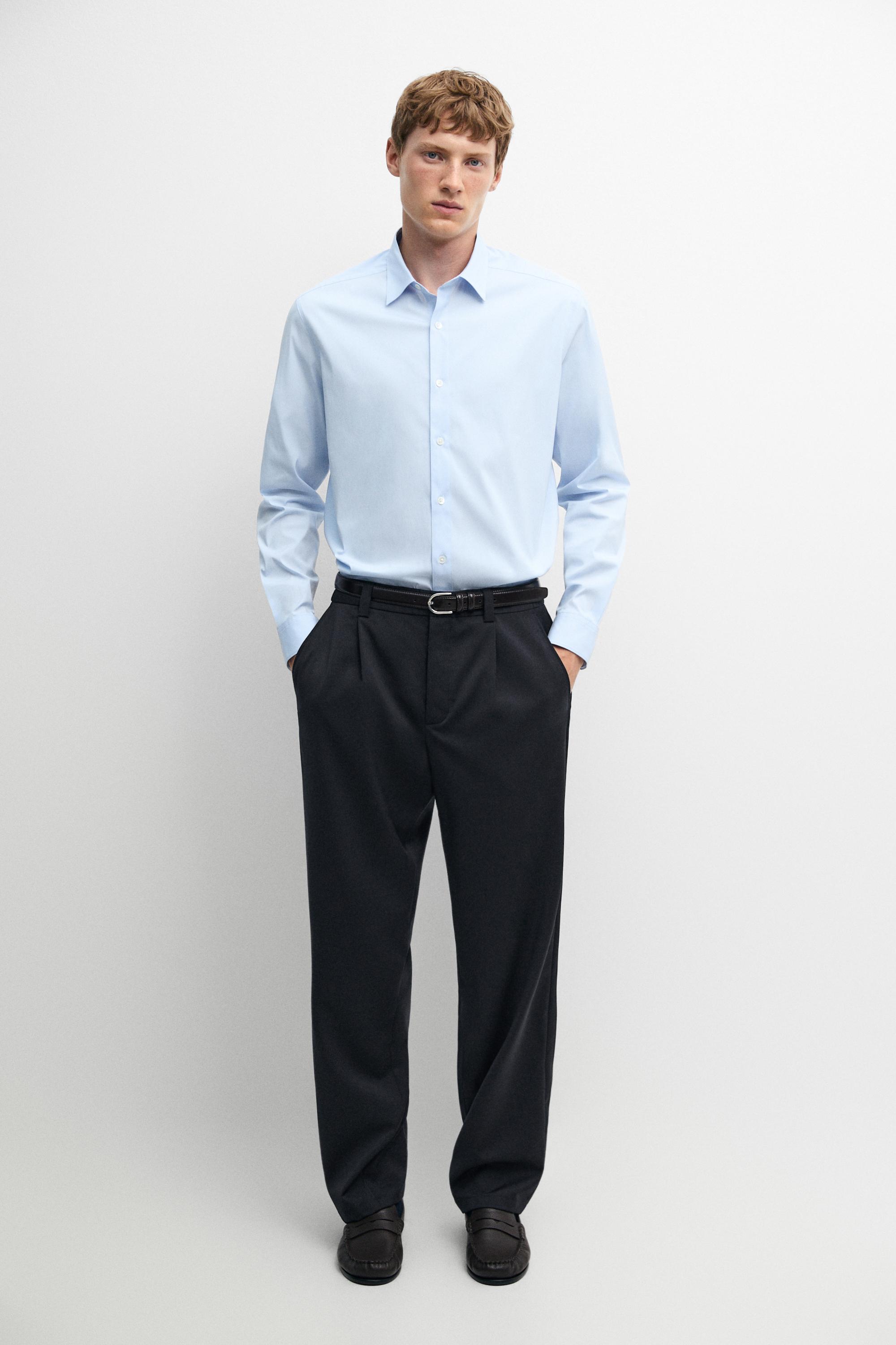 Slim fit stretch shirt Sky Blue