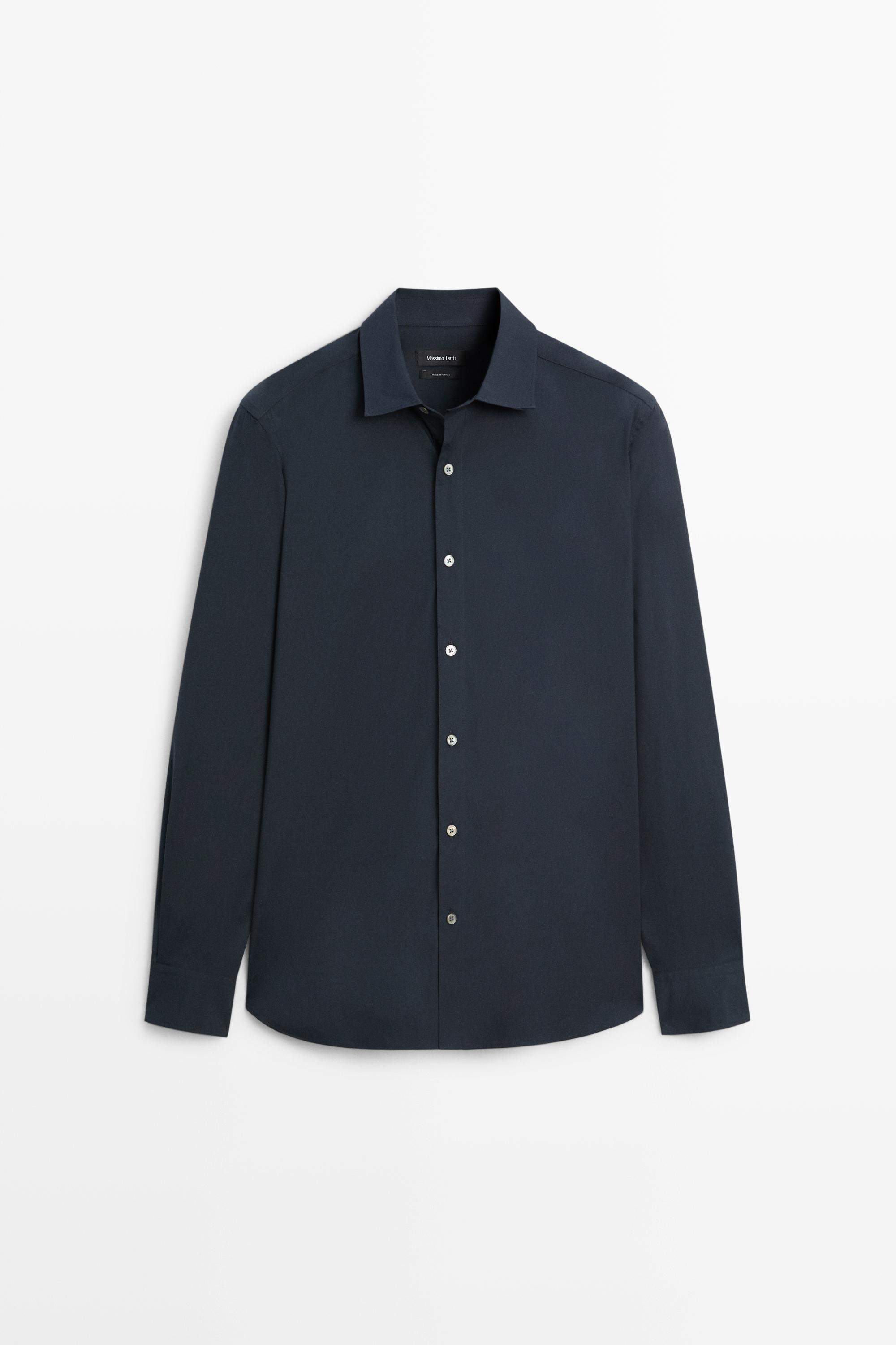 Slim fit stretch shirt Navy Blue