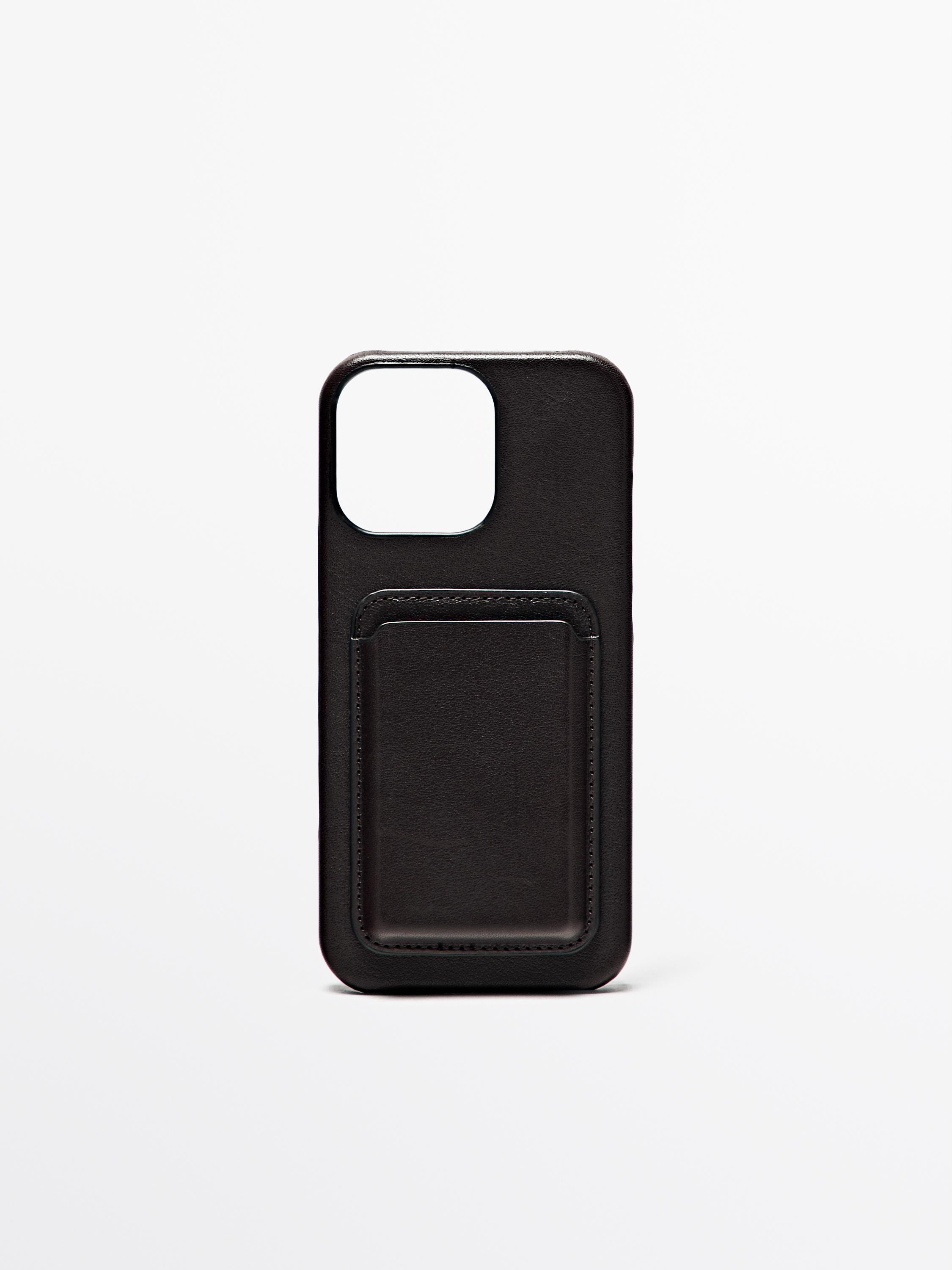 Nappa leather iPhone Pro Max case Brown