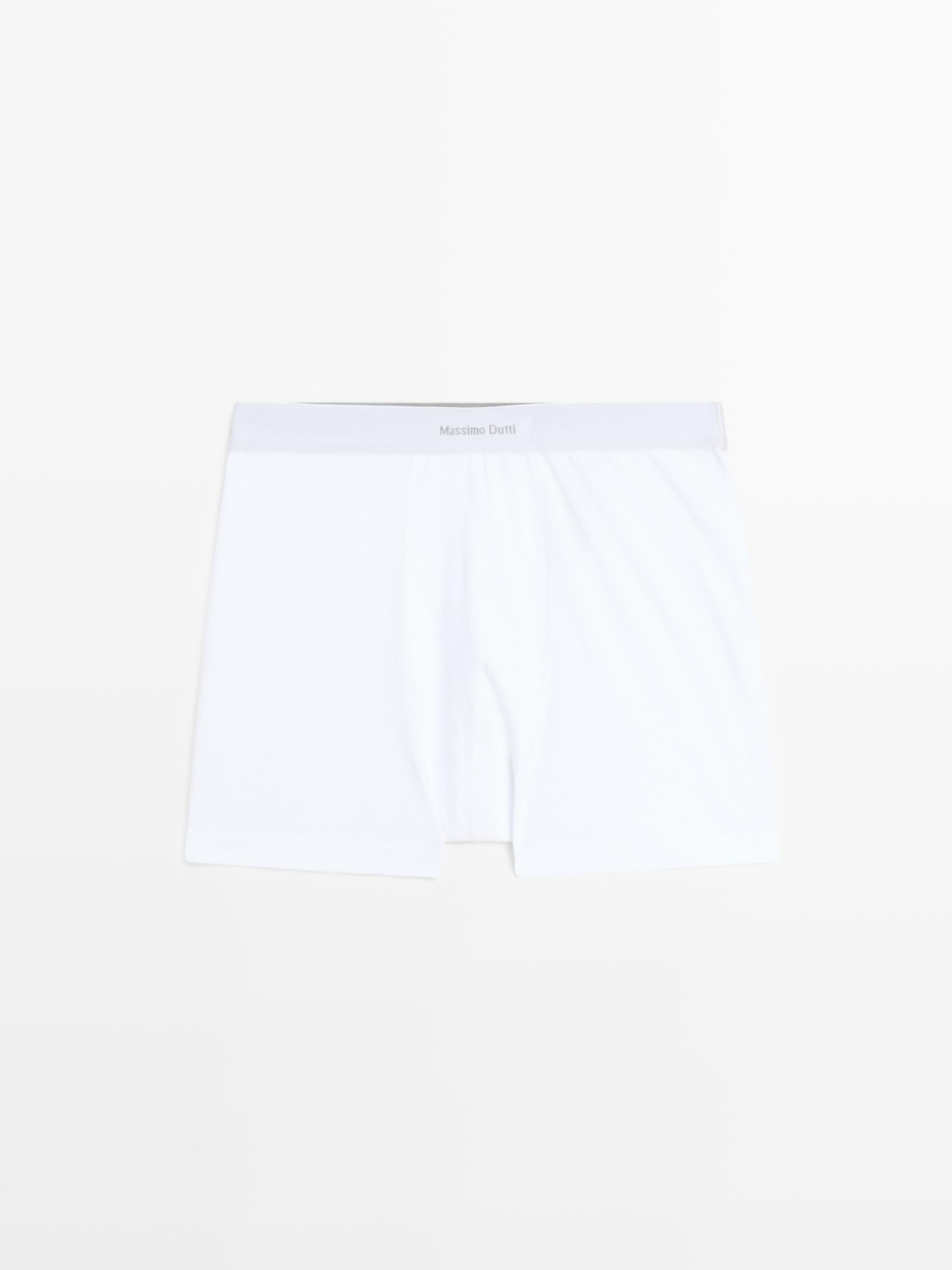 Boxers with logo waistband White