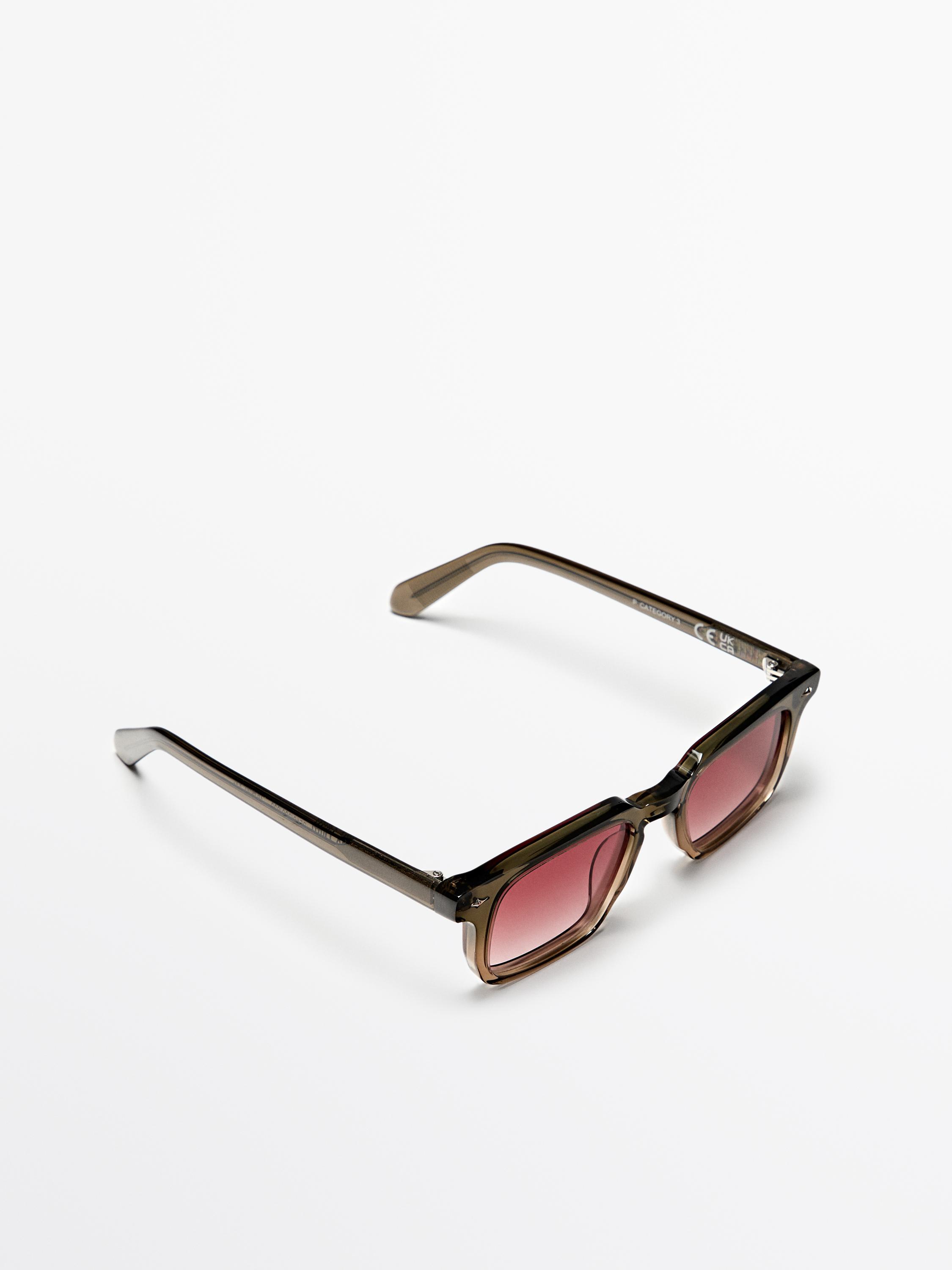 Narrow rectangular sunglasses Mole Brown
