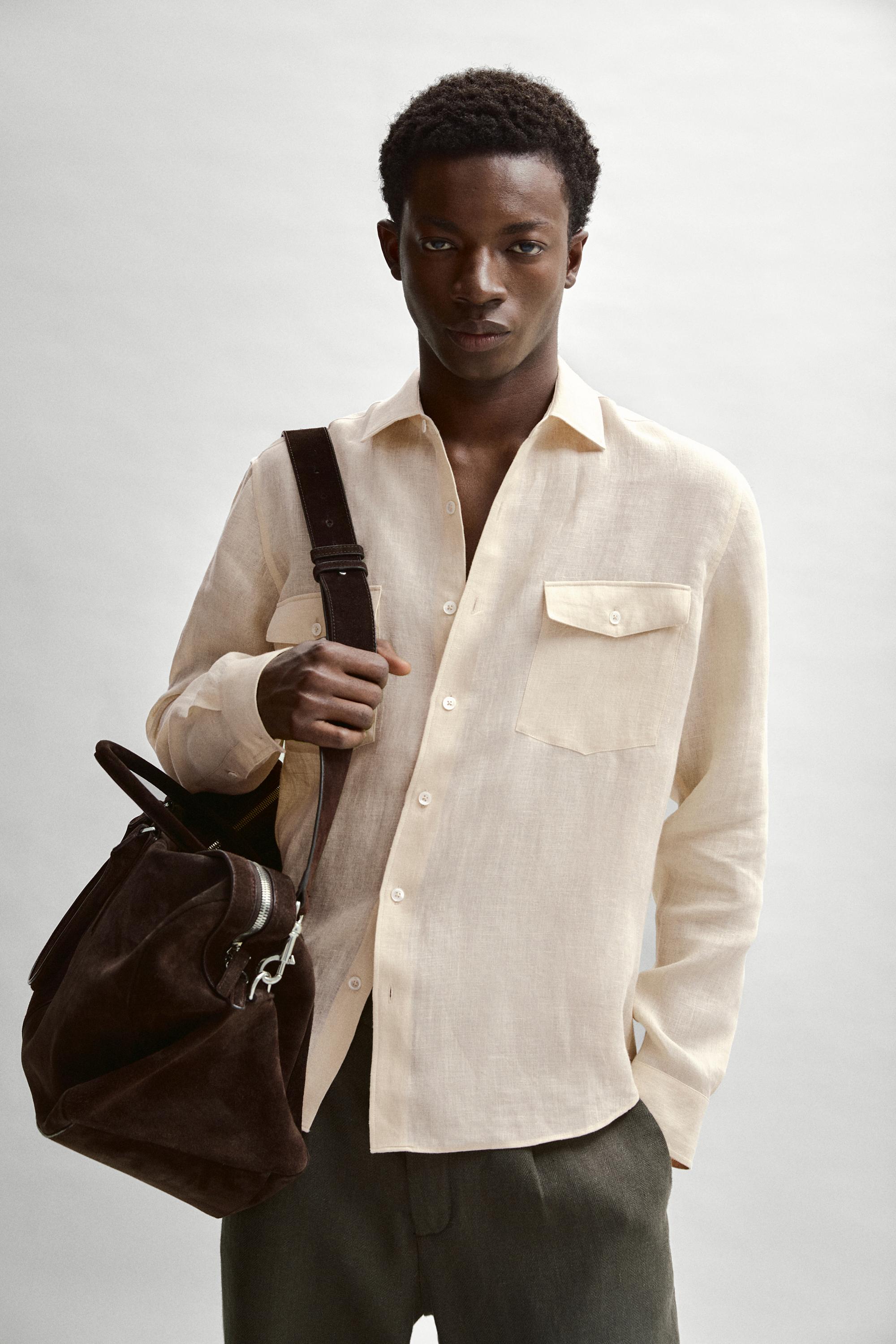 Suede leather travel bag Brown