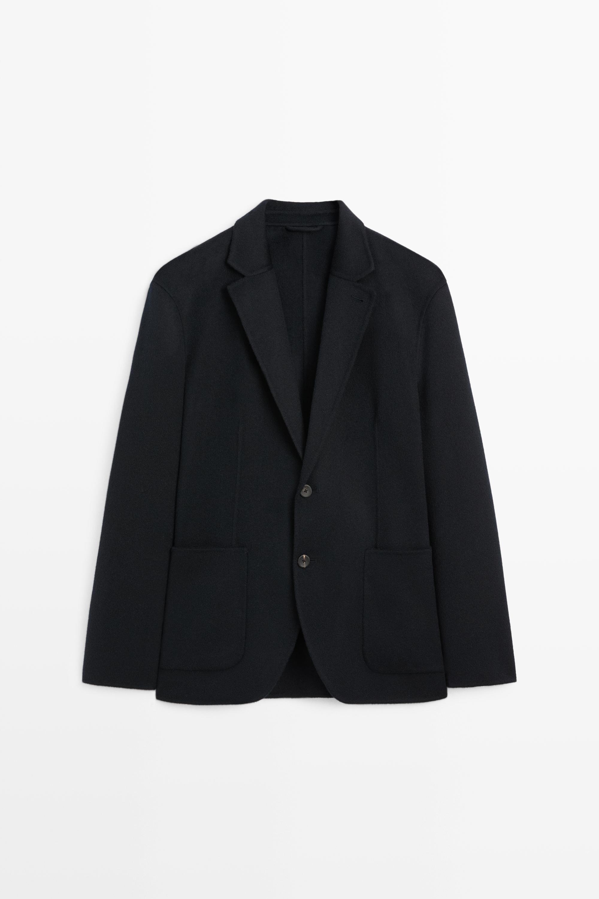 Double-faced wool blend blazer Deep Blue