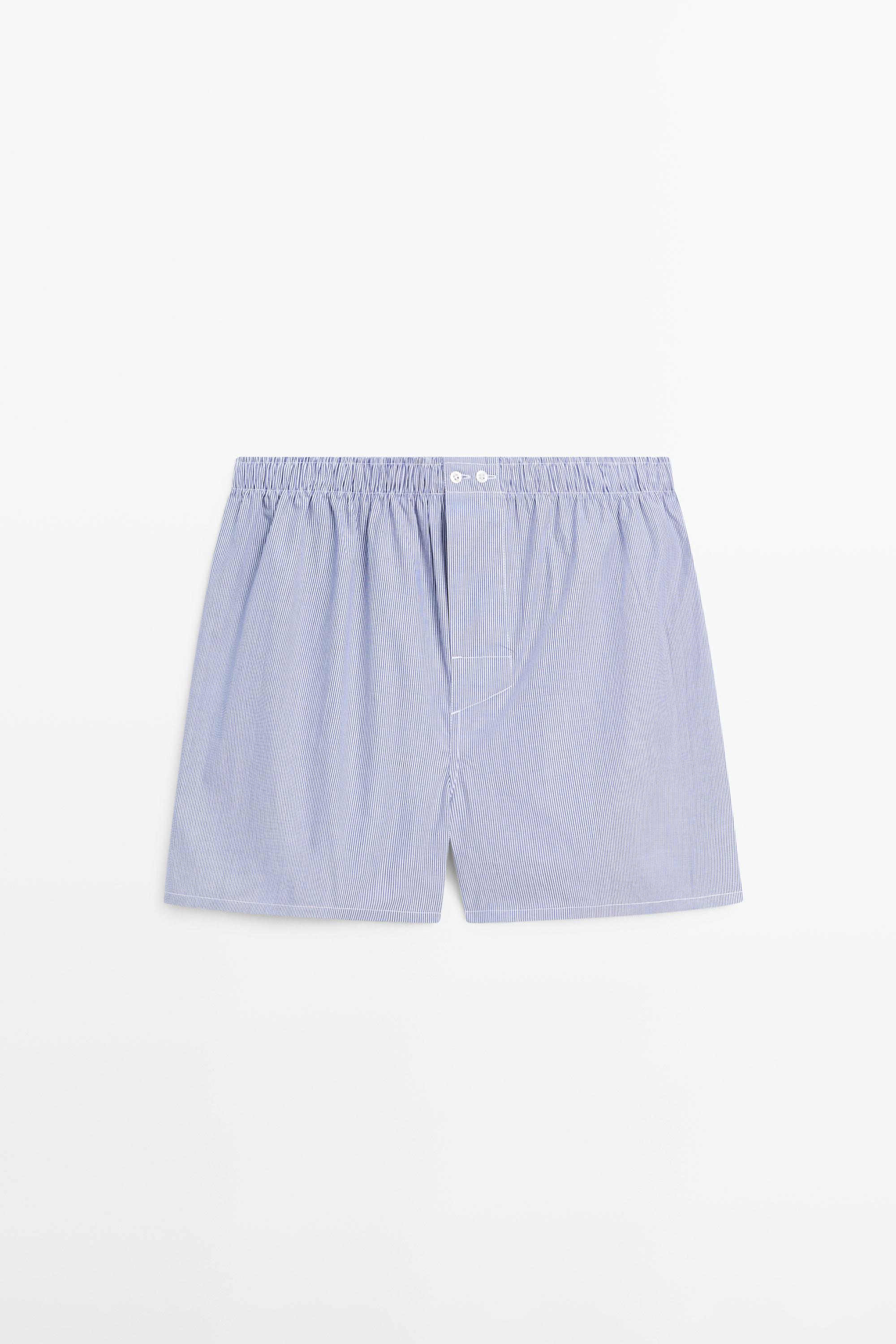 100% cotton striped boxers Navy Blue