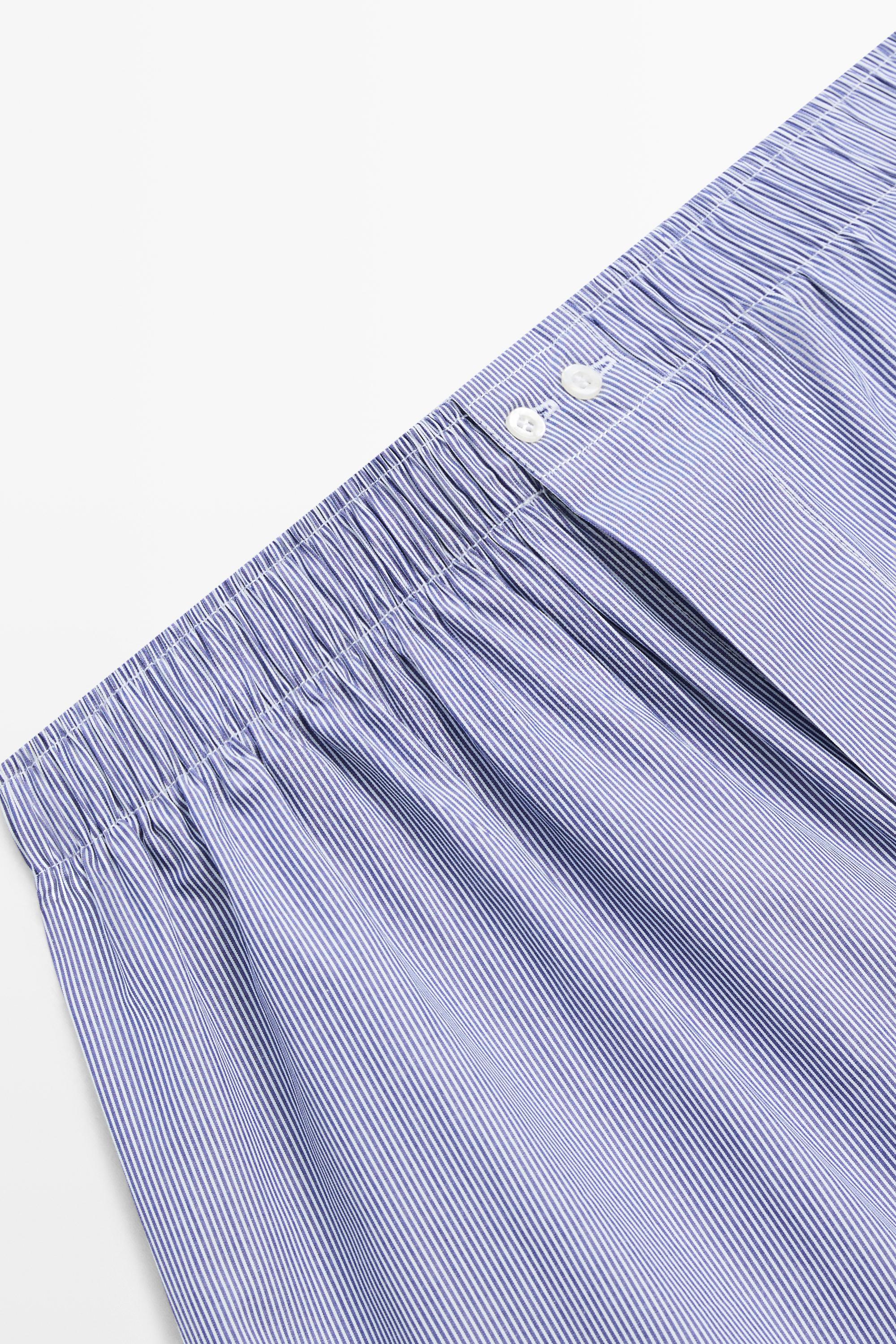 100% cotton striped boxers Navy Blue
