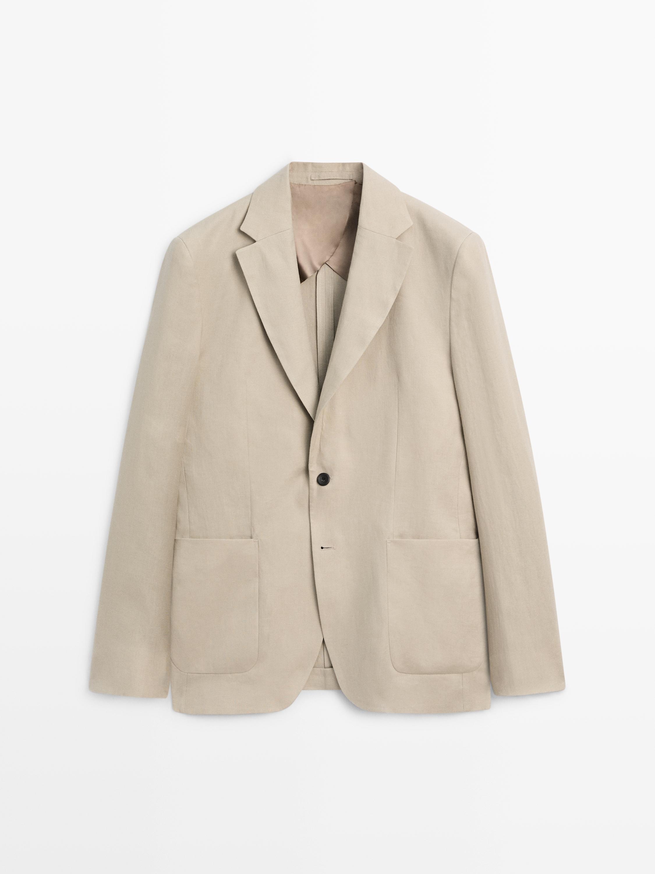 100% linen suit blazer Beige