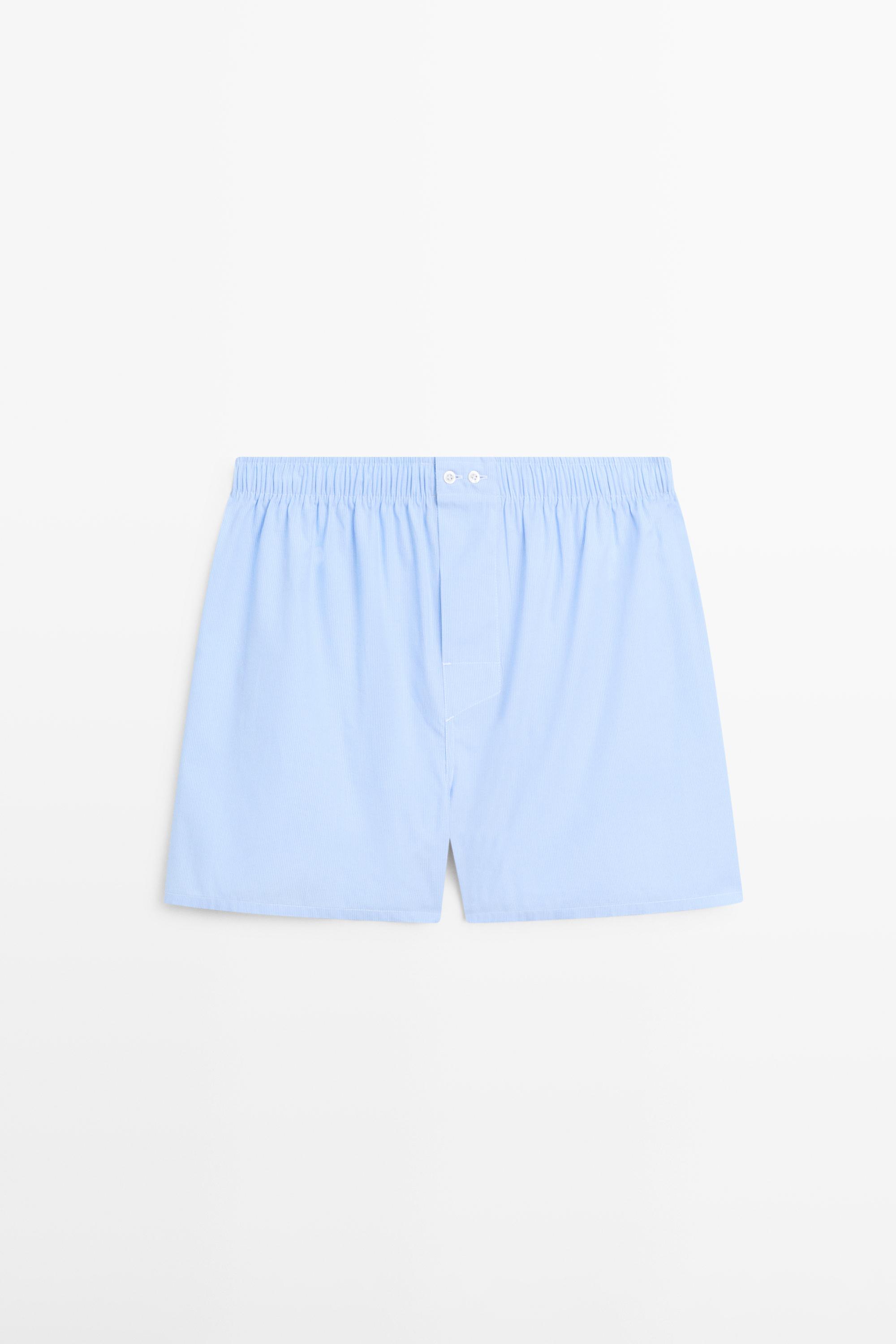 100% cotton striped boxers Sky Blue