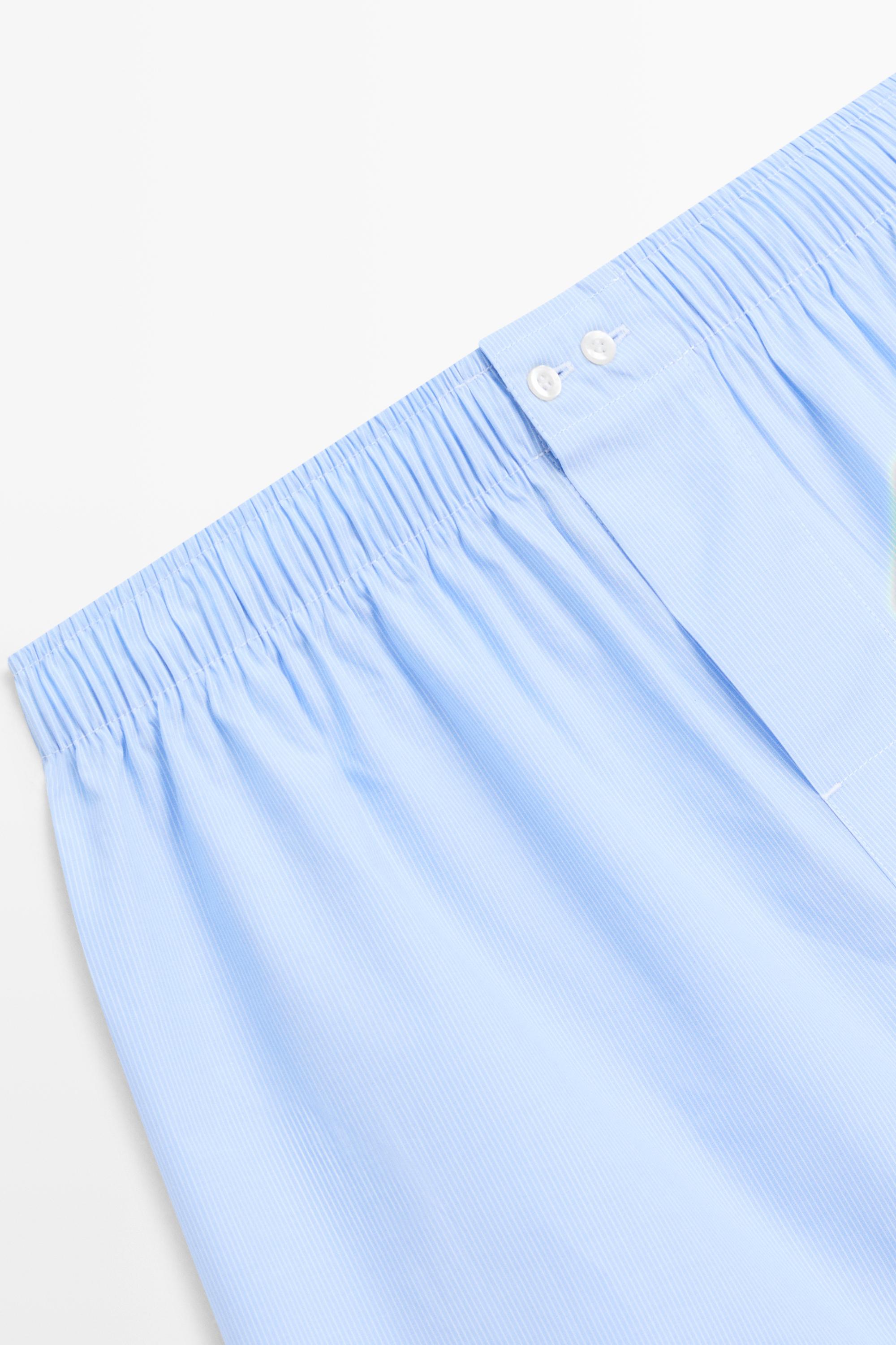 100% cotton striped boxers Sky Blue