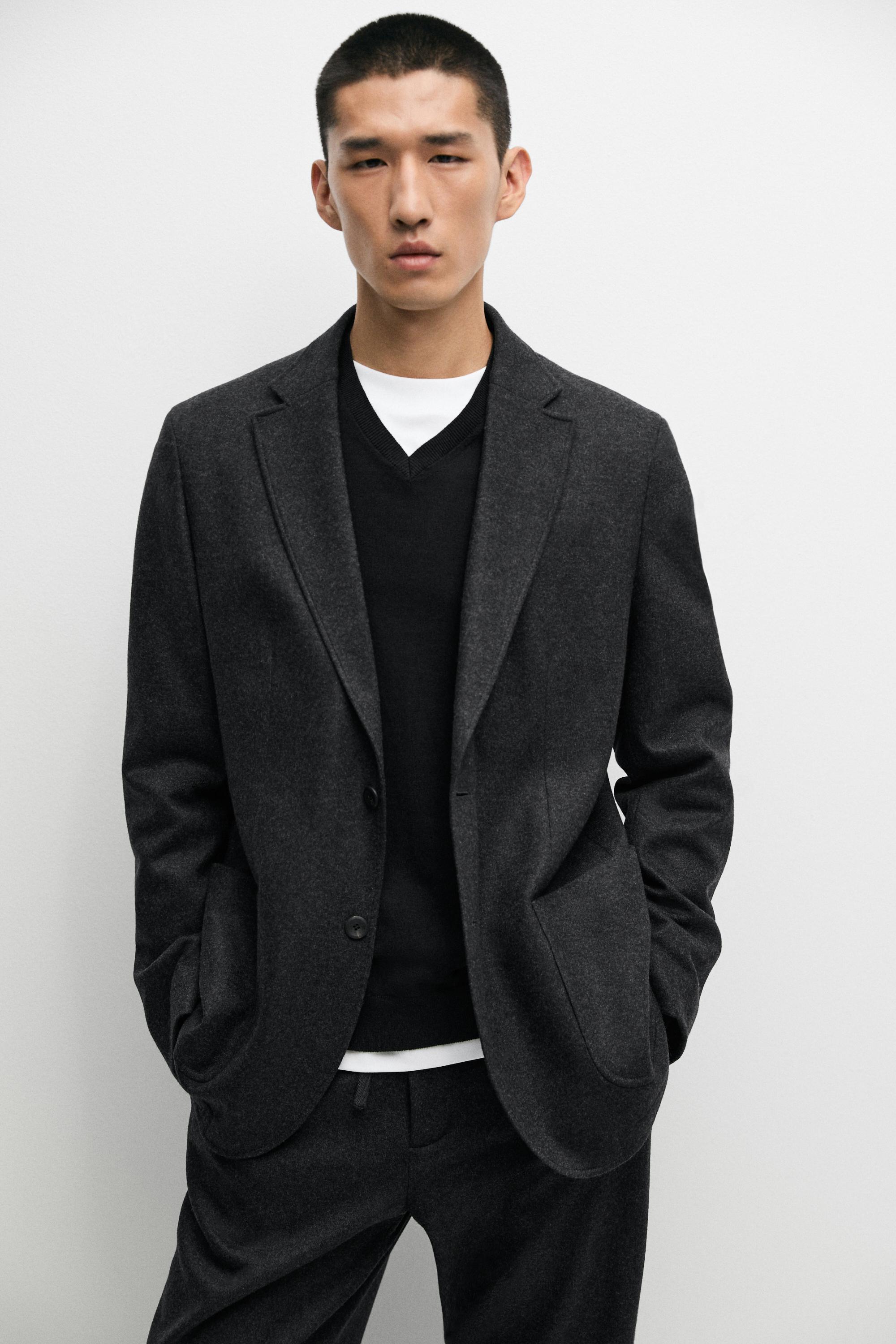 100% wool total look blazer Grey
