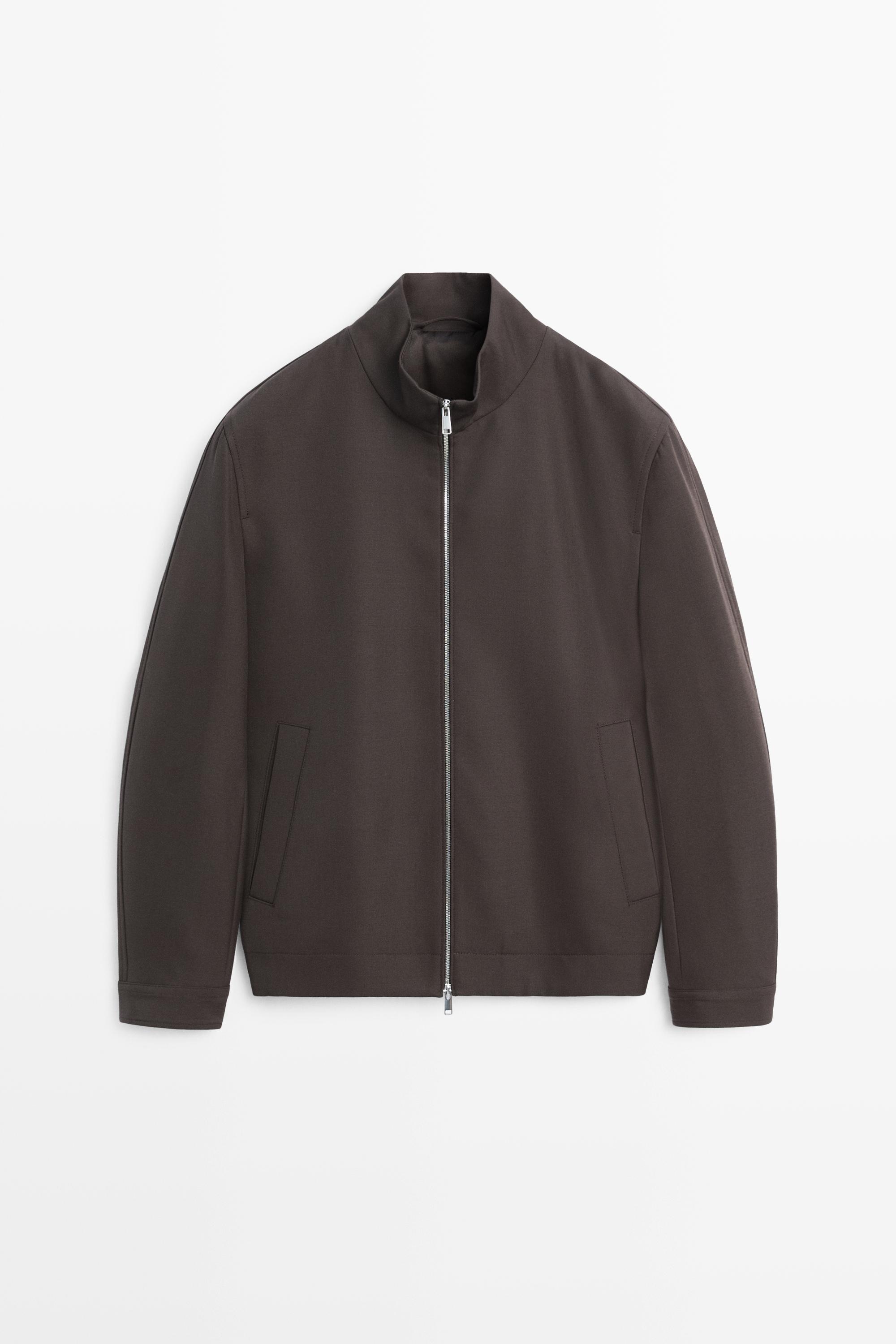 100% cool wool total look jacket Brown