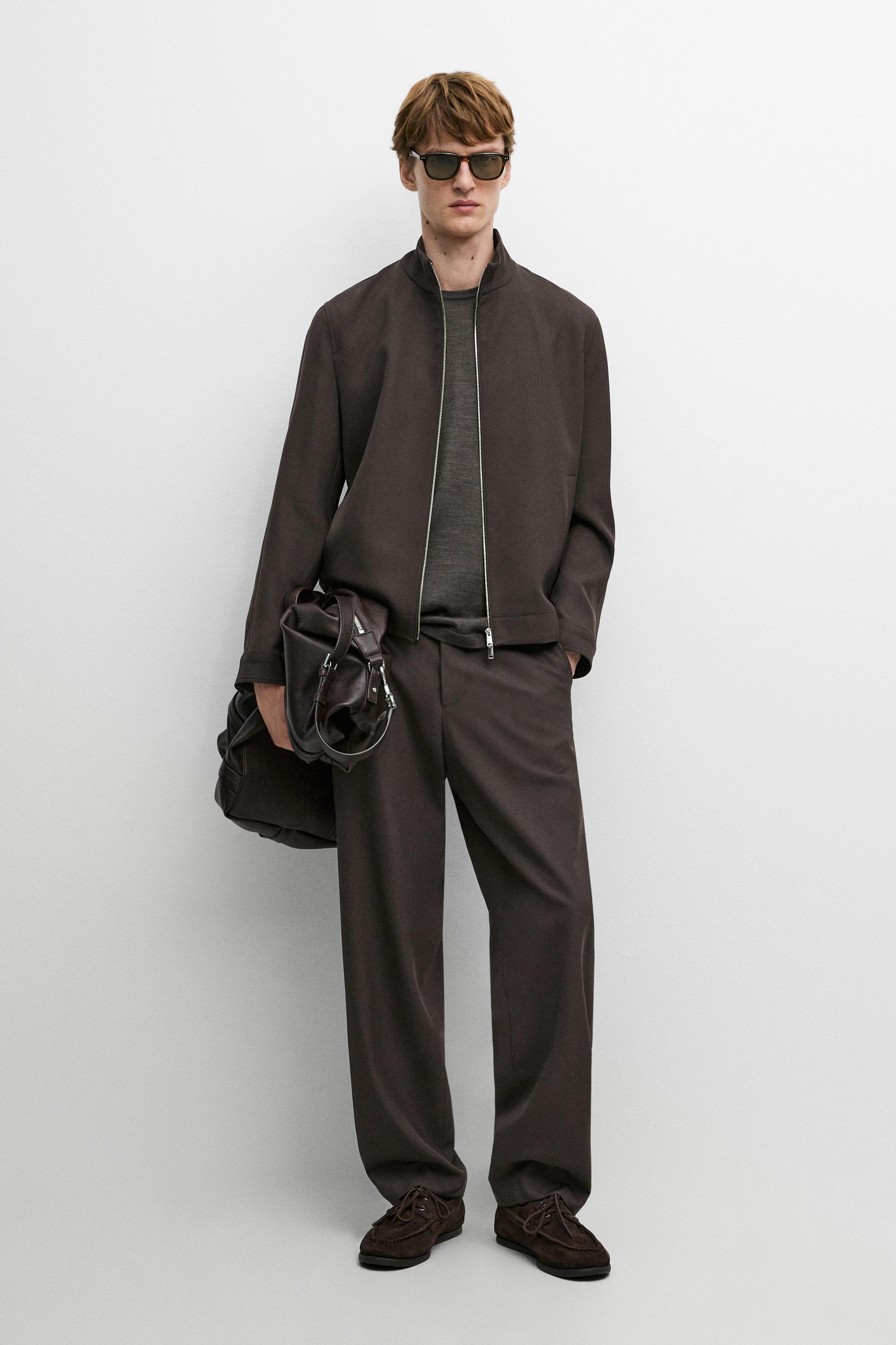 100% cool wool total look jacket Brown