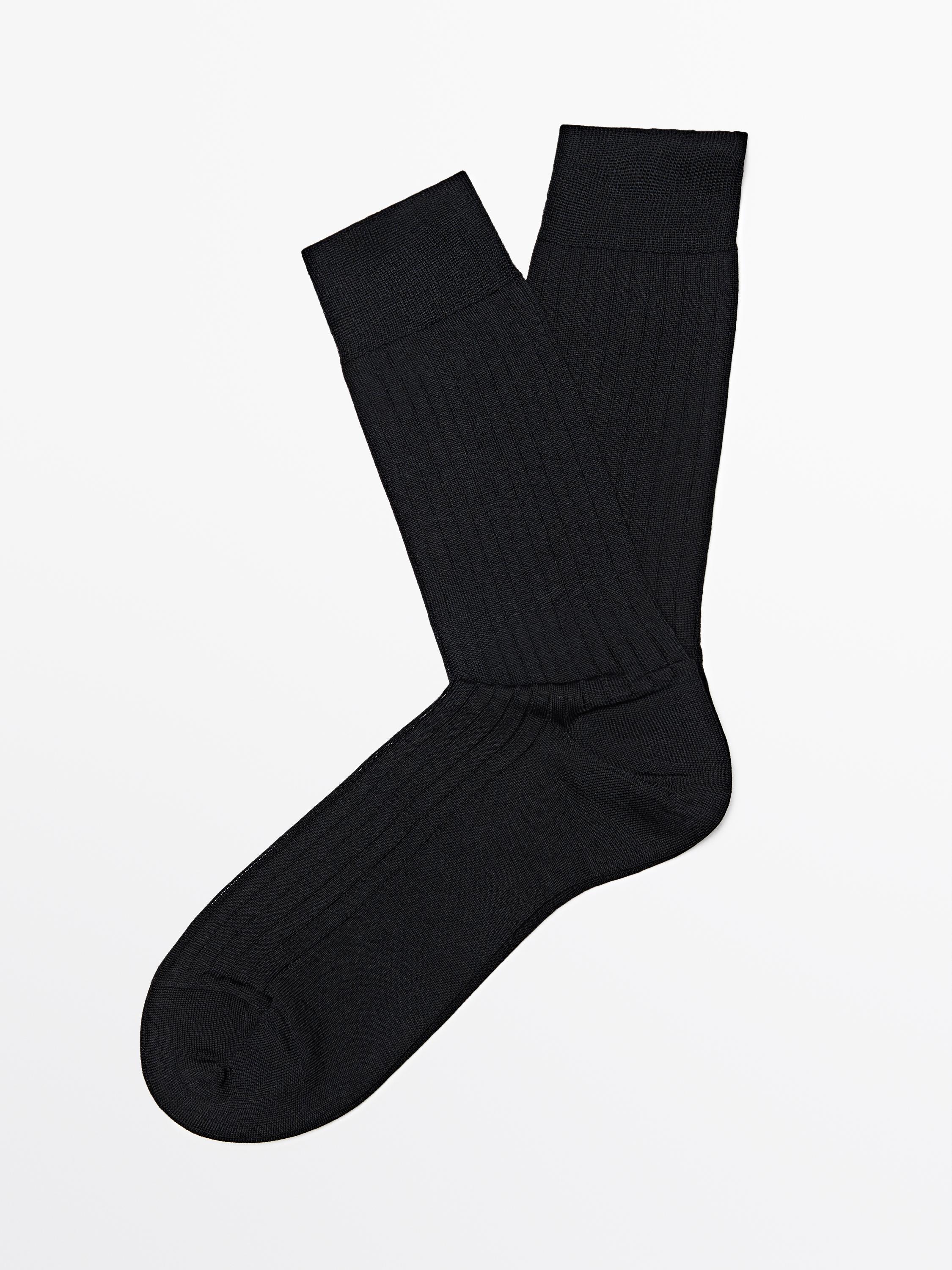 Ribbed smart socks Black