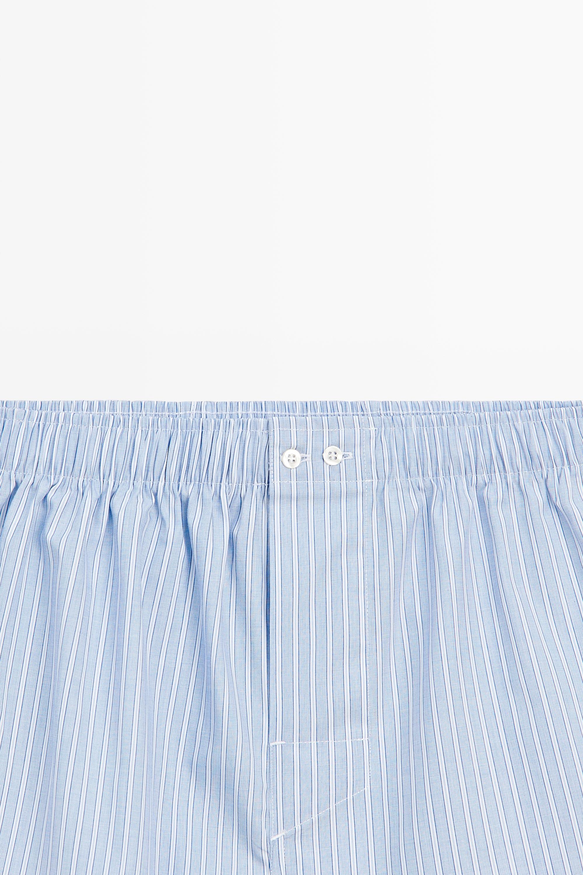 100% cotton striped boxers Sky Blue