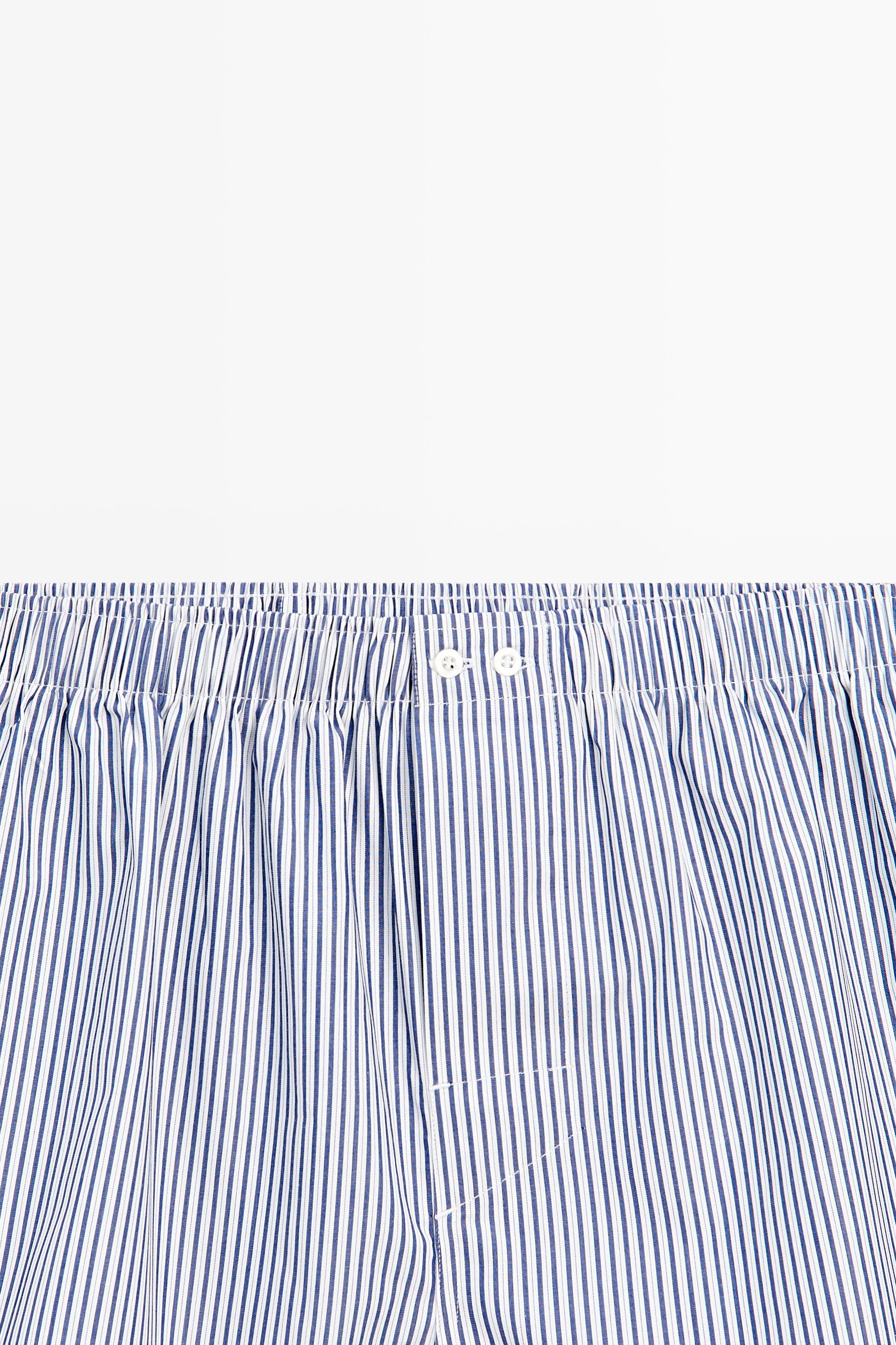 100% cotton striped boxers Navy Blue