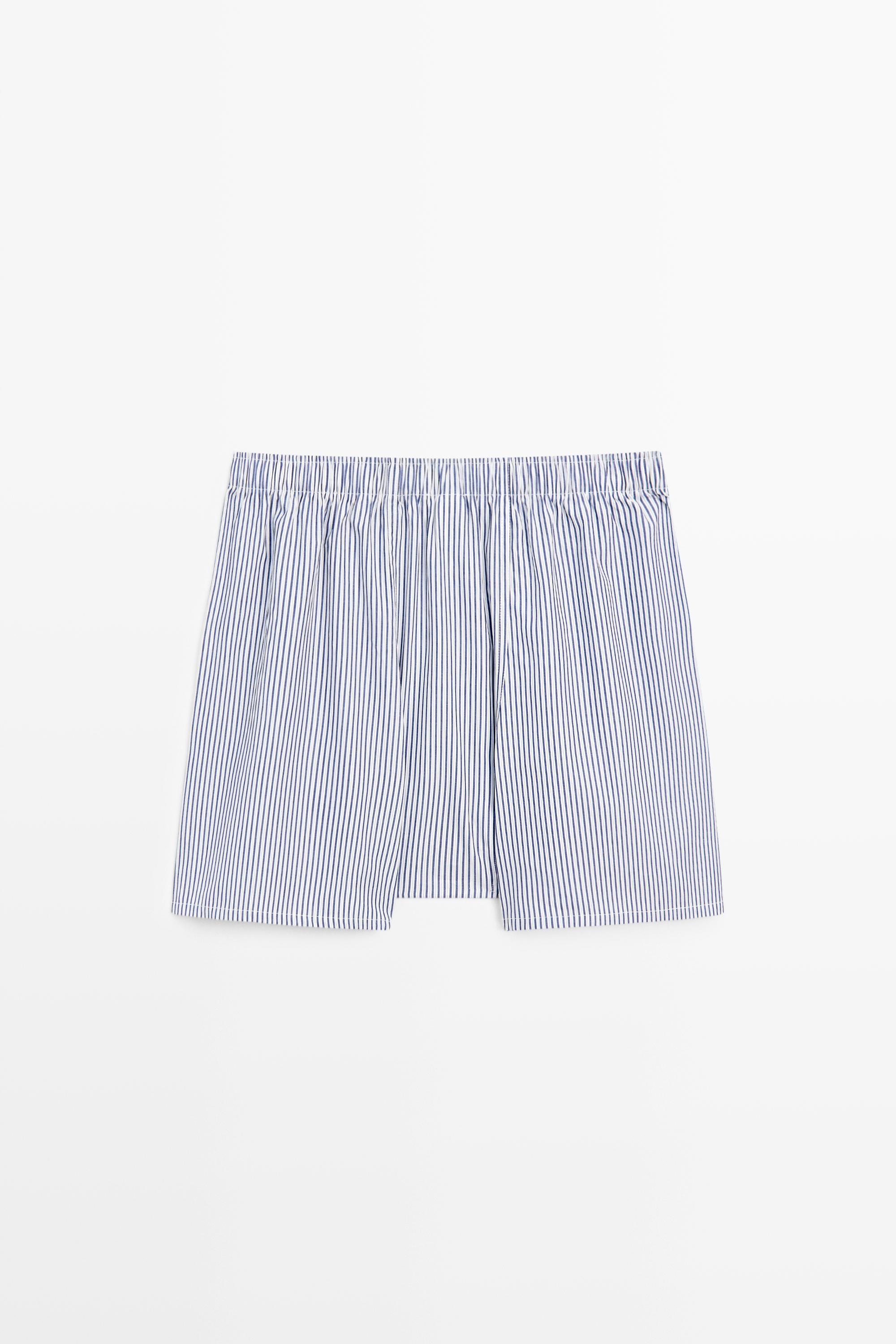 100% cotton striped boxers Navy Blue
