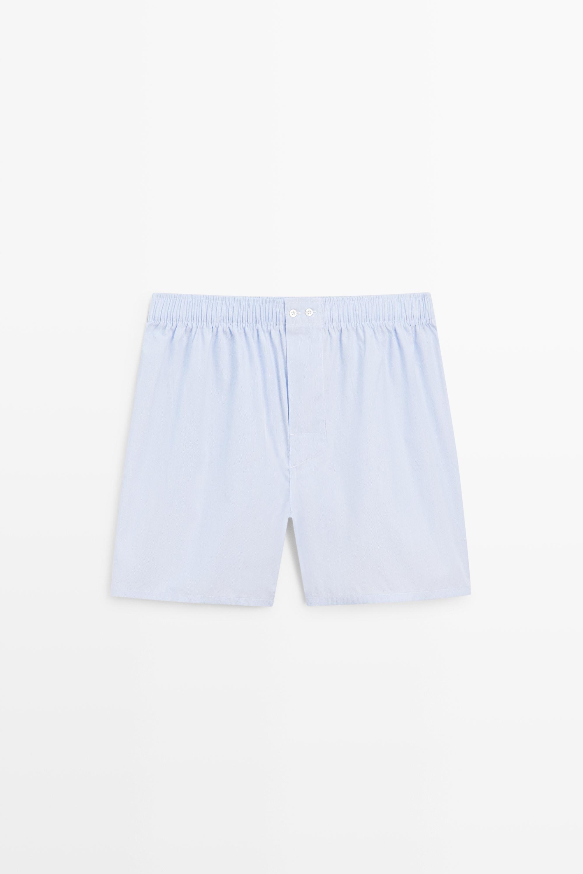 100% cotton micro-striped boxers Sky Blue