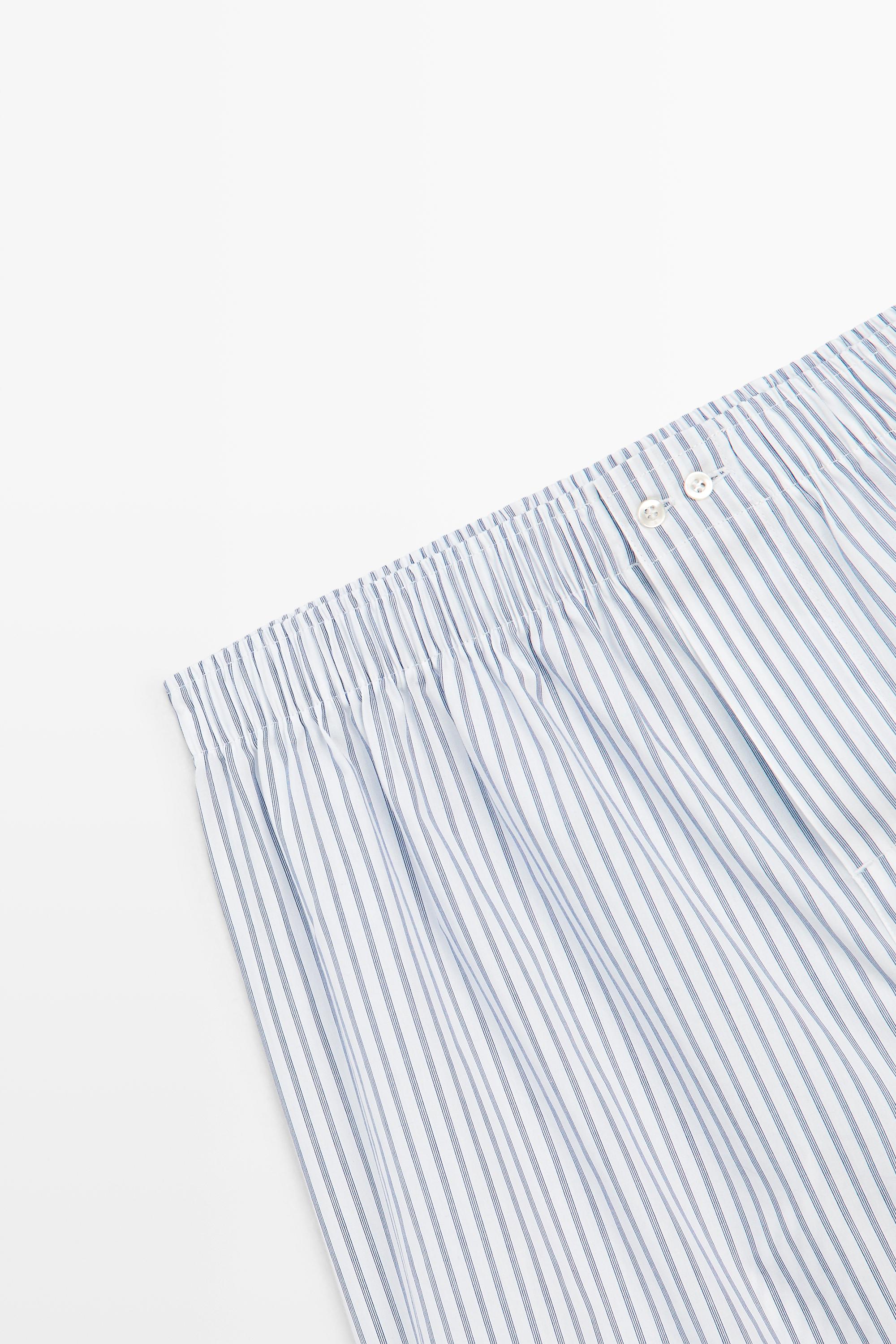 100% cotton striped boxers White