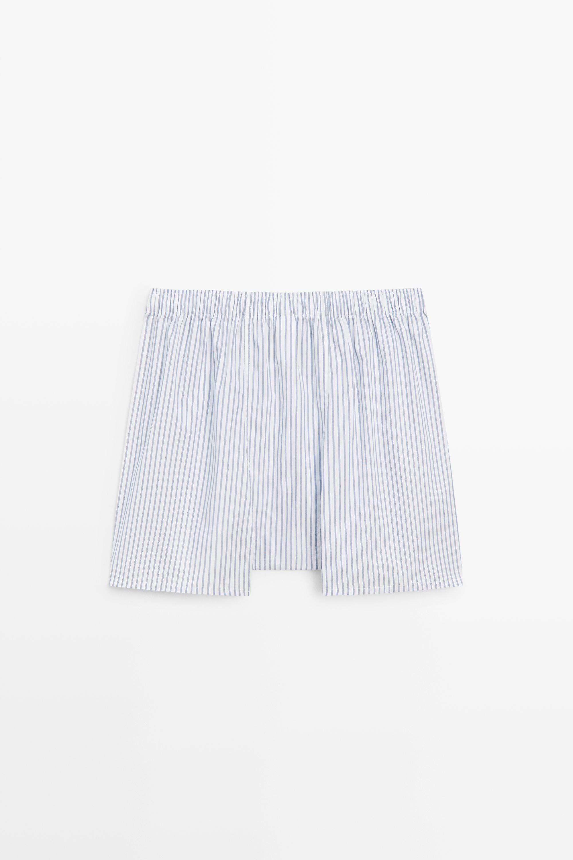 100% cotton striped boxers White