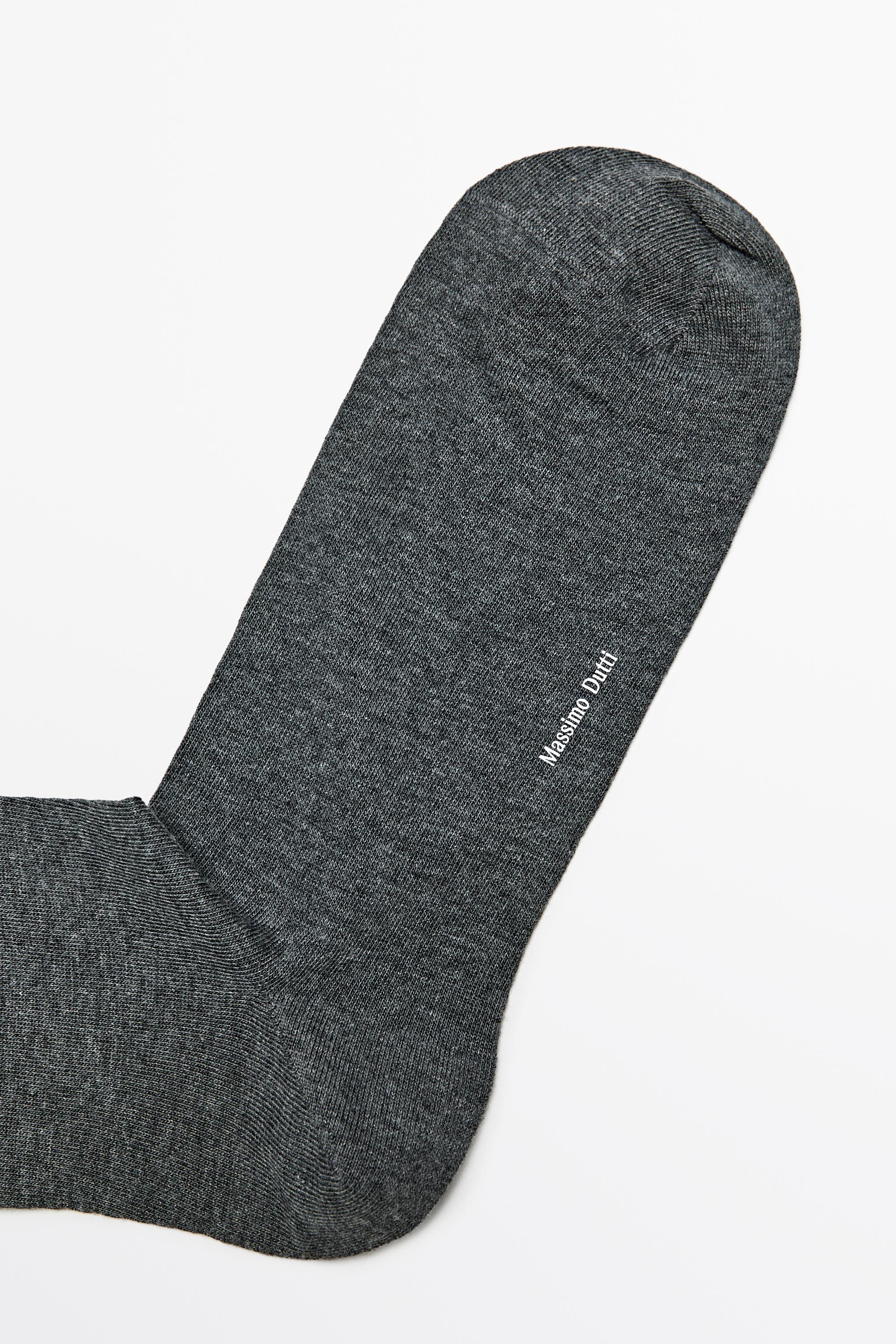 Plain cotton blend knit socks Grey