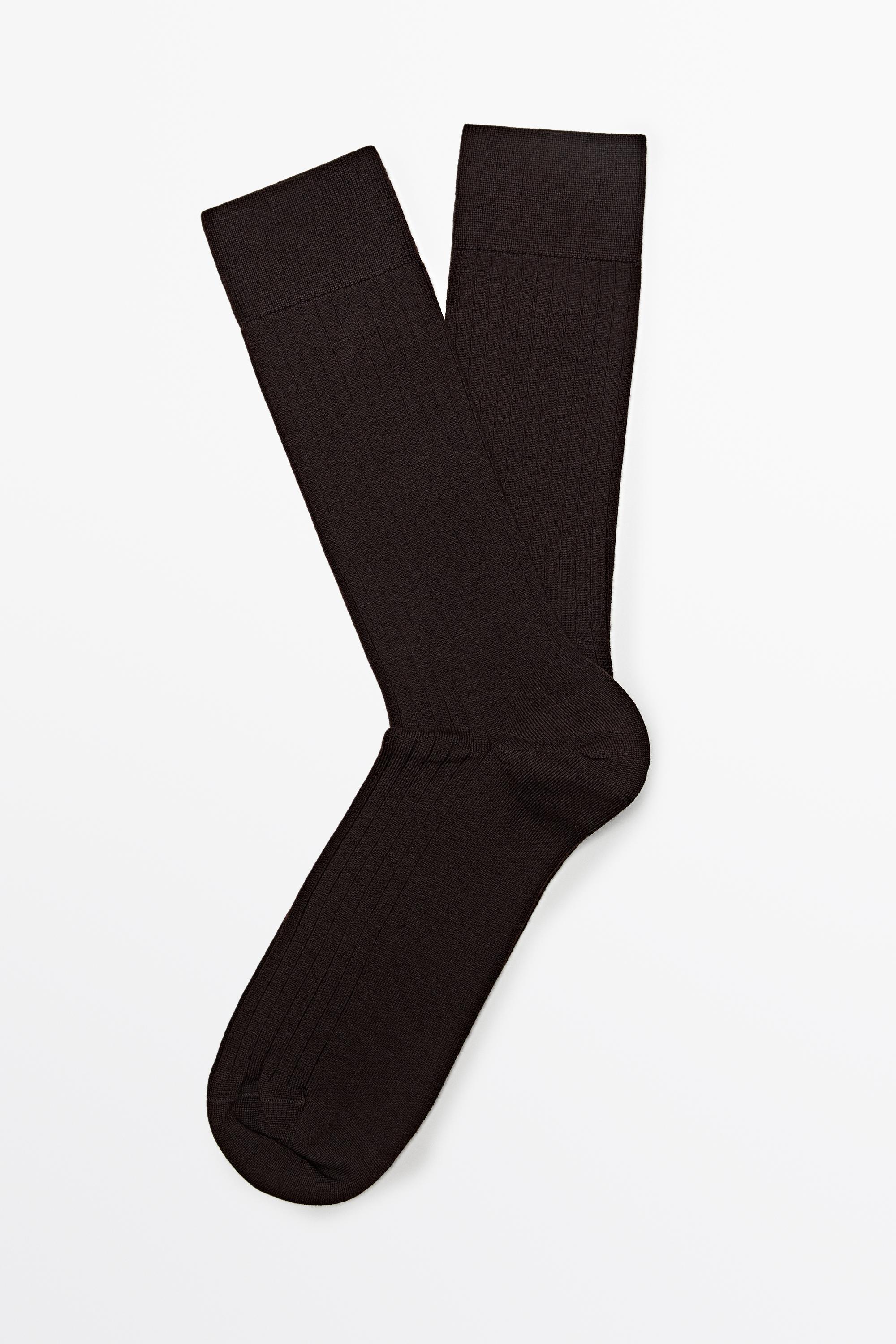 Ribbed dress socks Chocolate