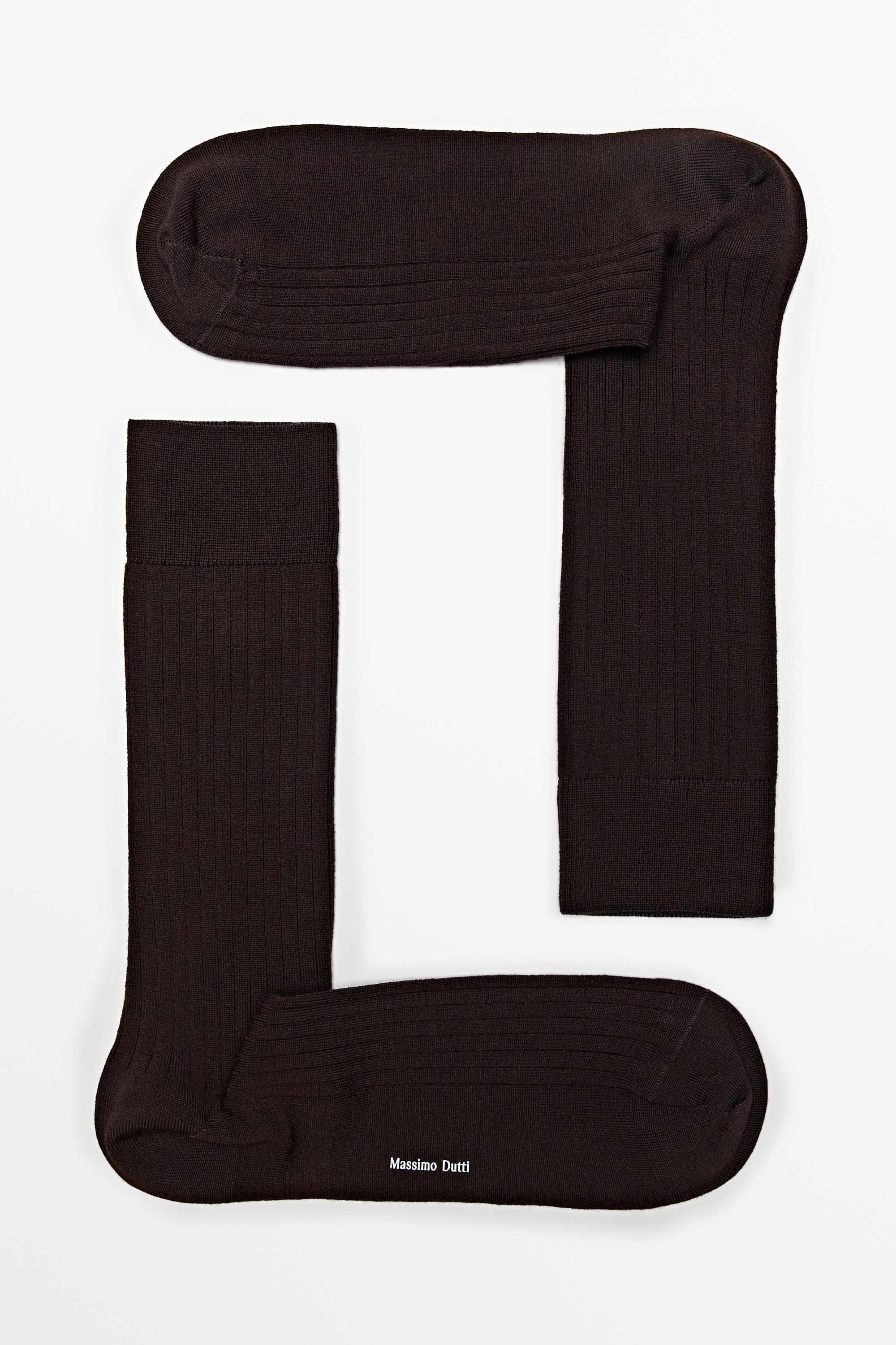Ribbed dress socks Chocolate