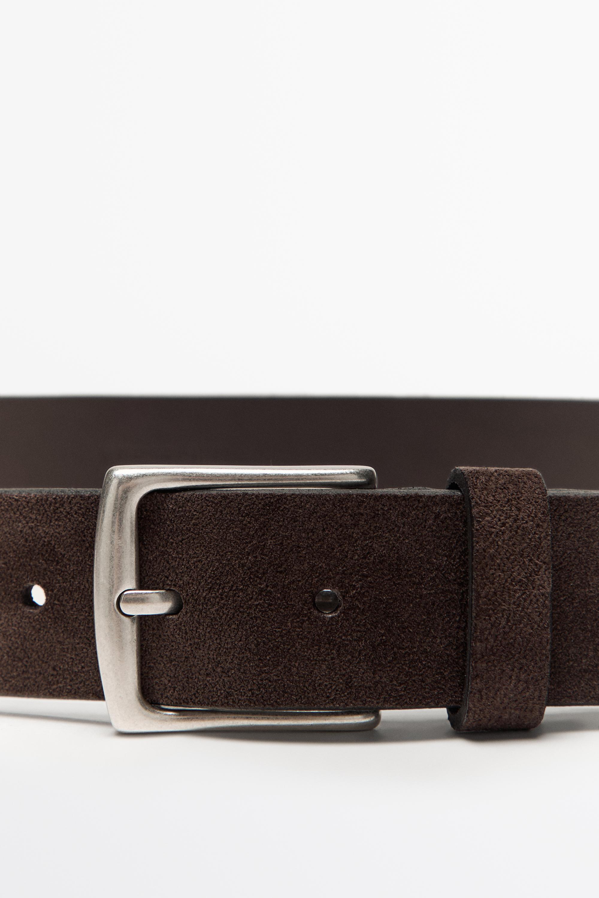 Plush nappa leather belt Brown