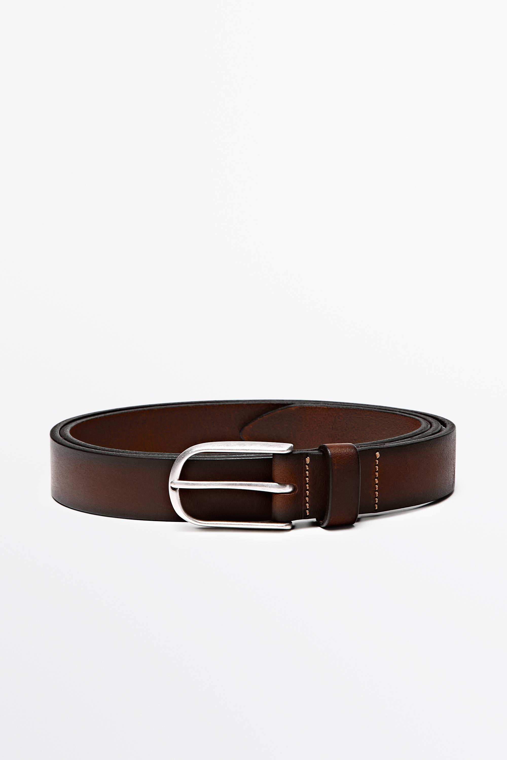 Shaded nappa leather belt Brown
