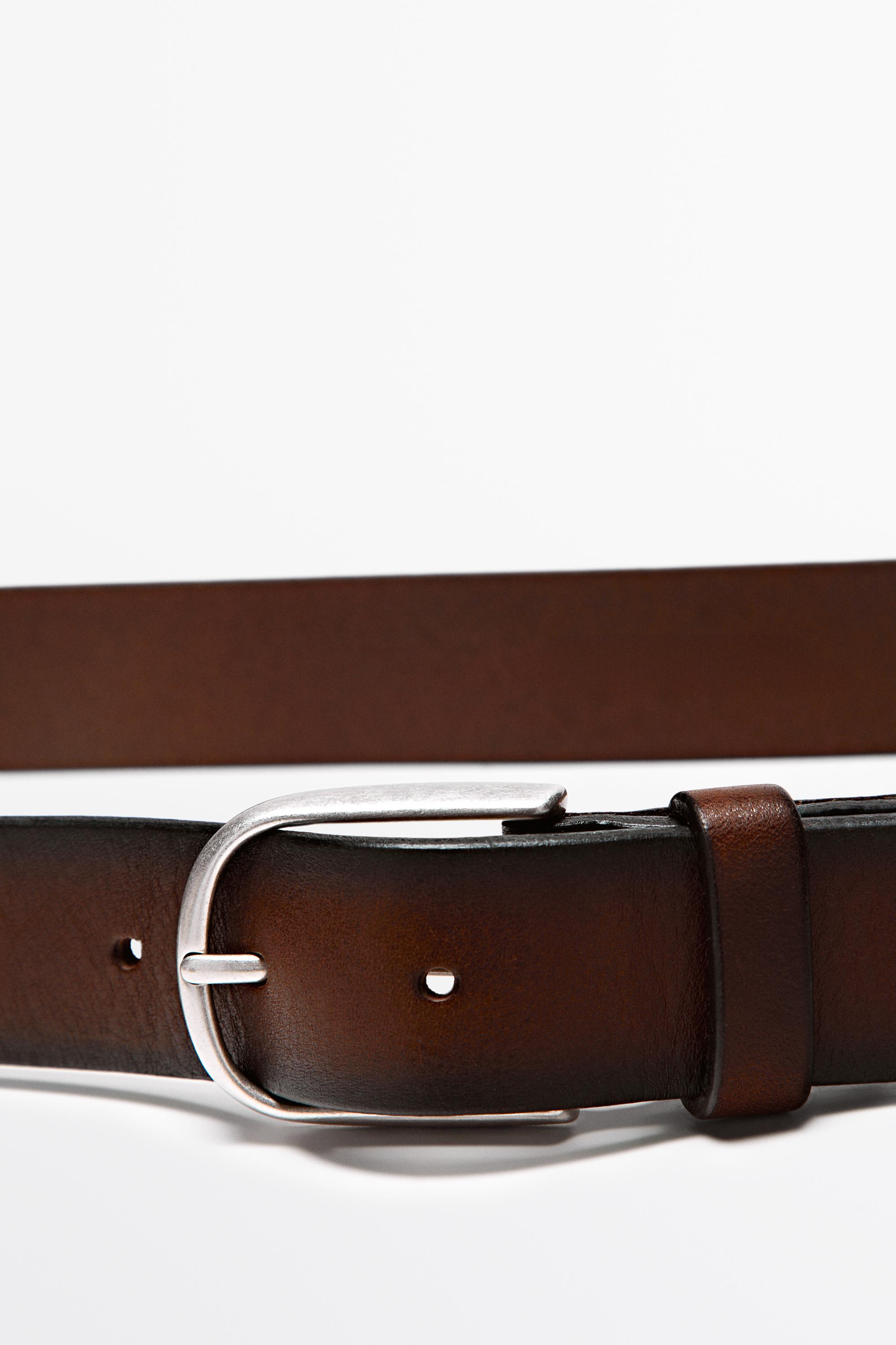 Shaded nappa leather belt Brown