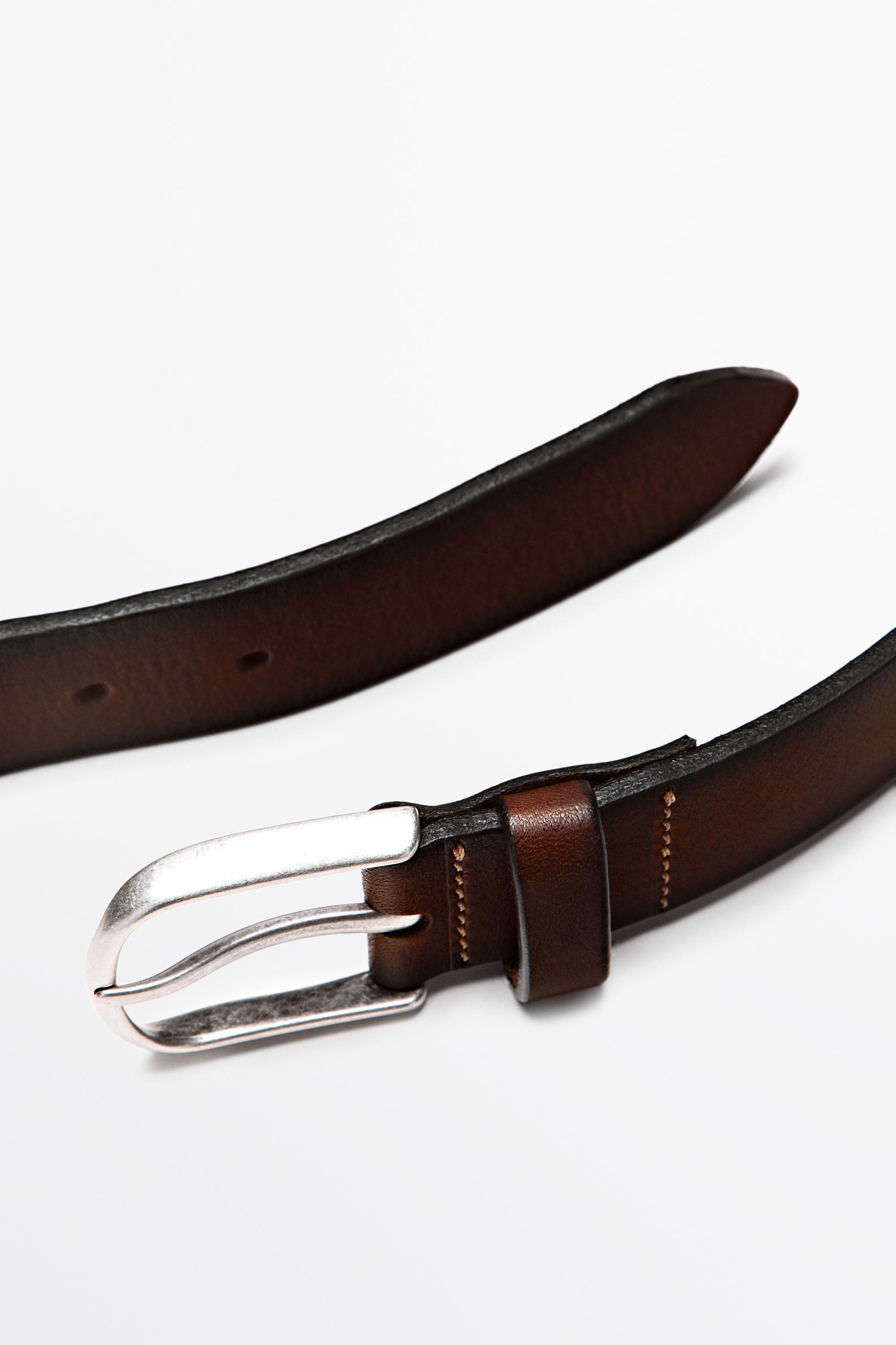 Shaded nappa leather belt Brown