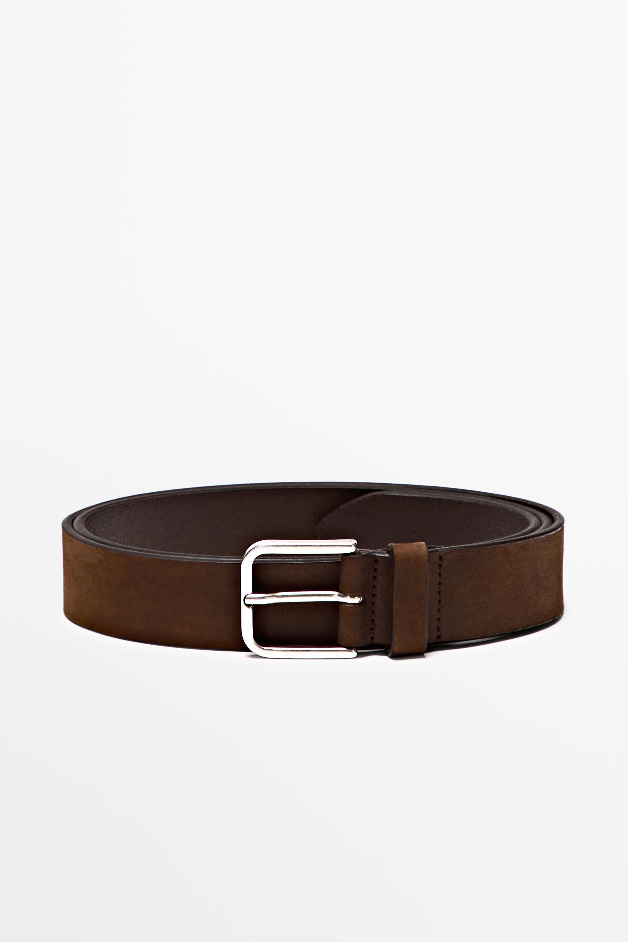 Nubuck leather belt Brown