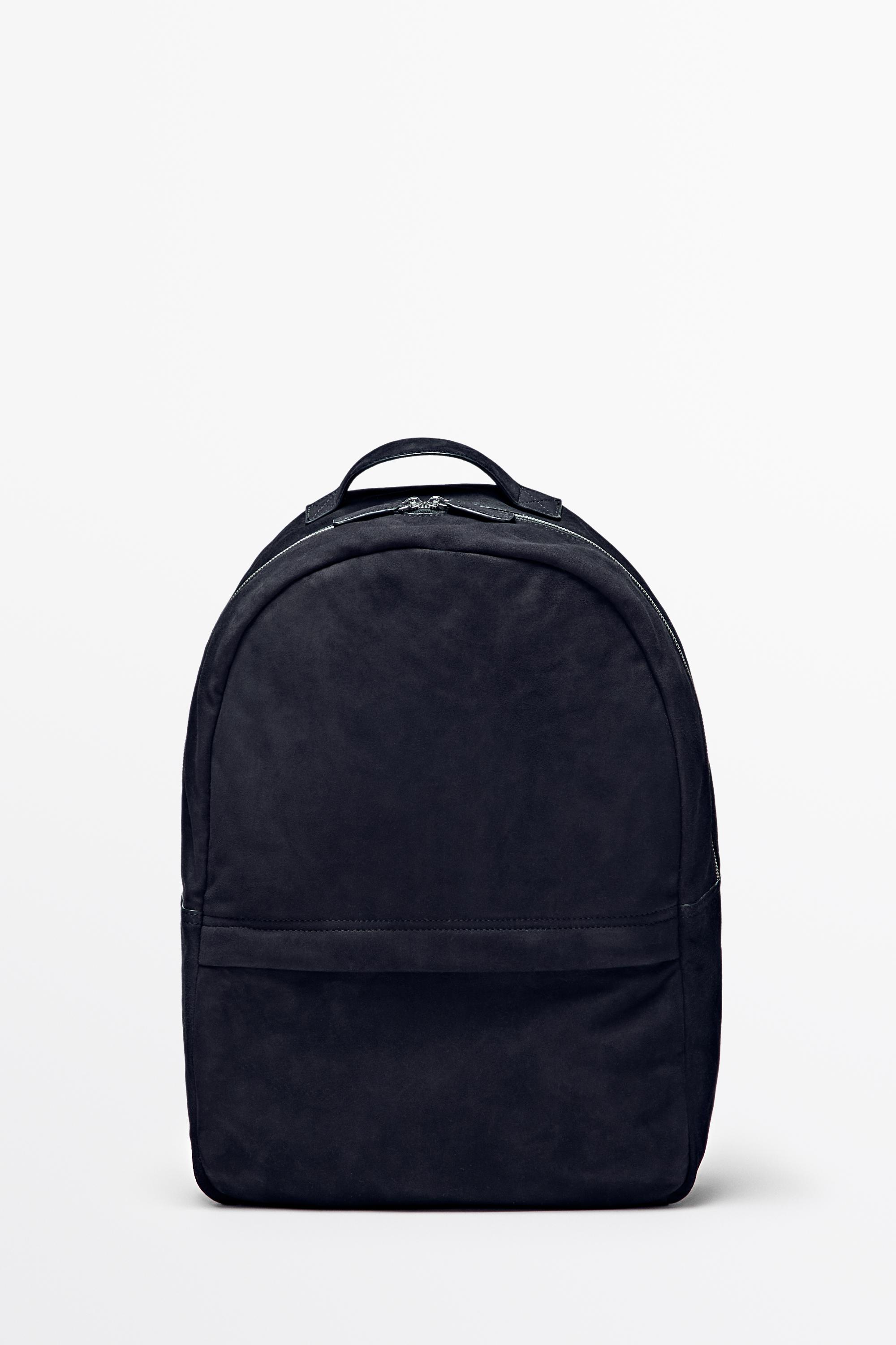 Suede leather backpack Navy Blue