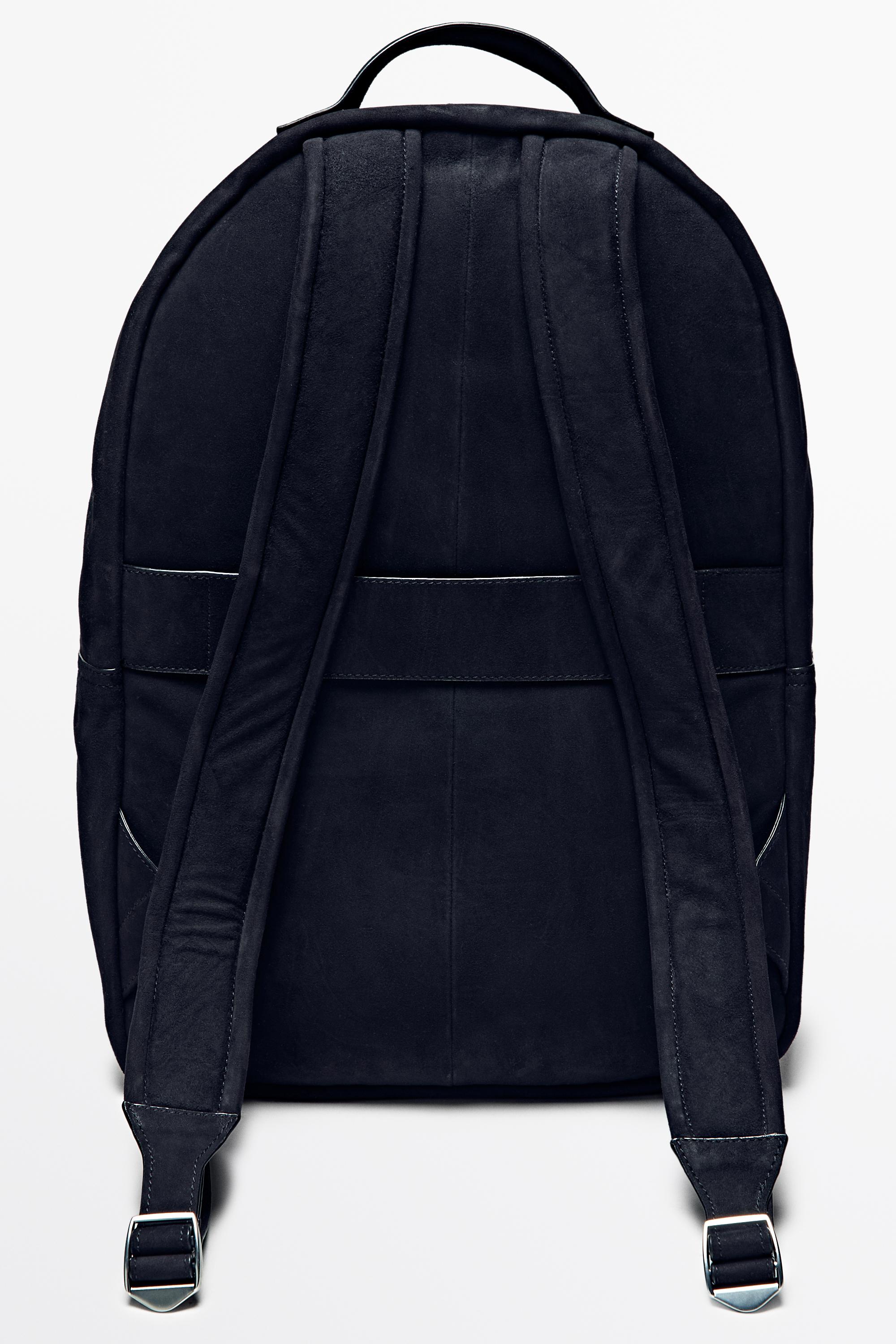 Suede leather backpack Navy Blue