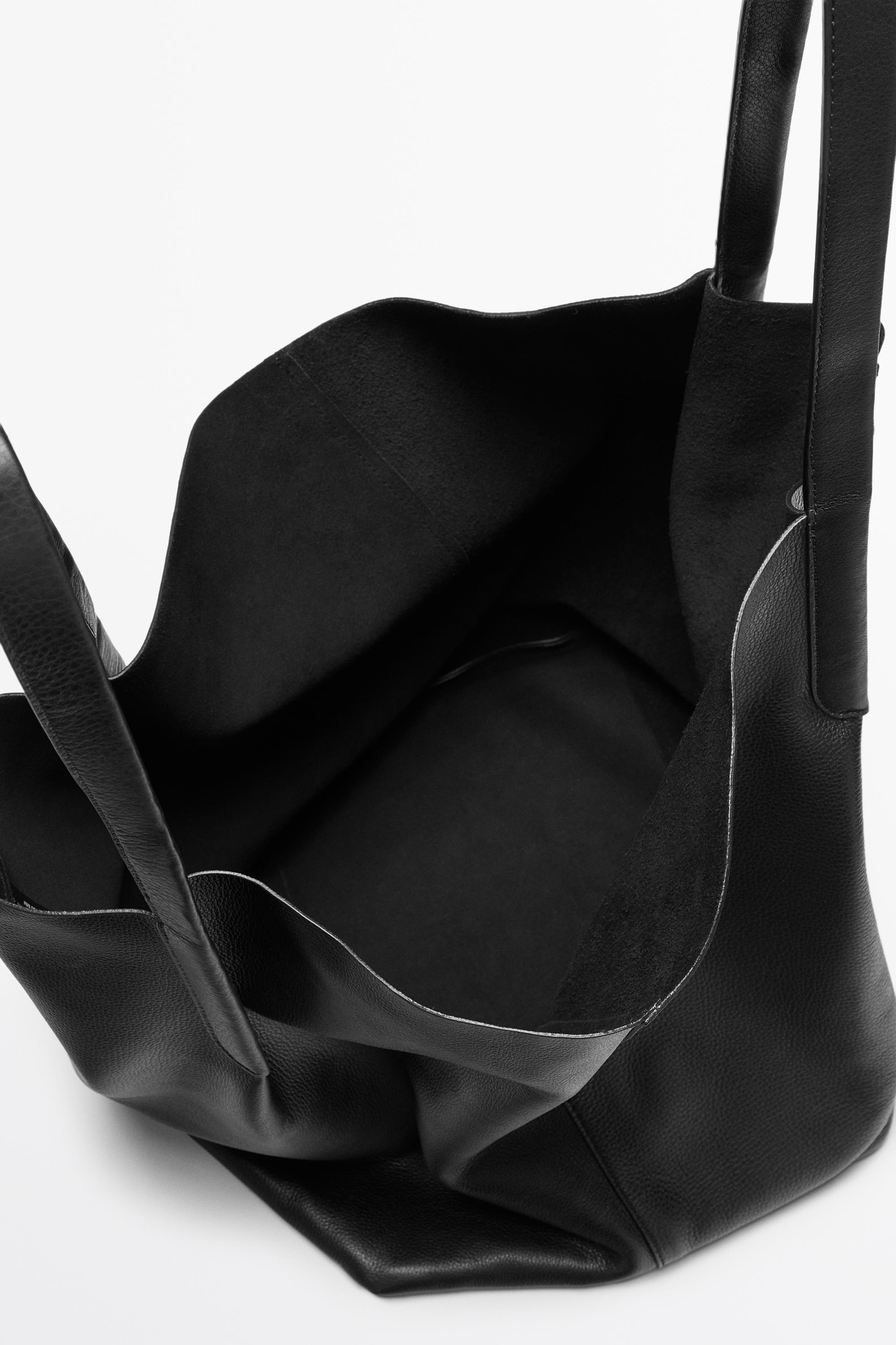 Nappa leather tote bag Black