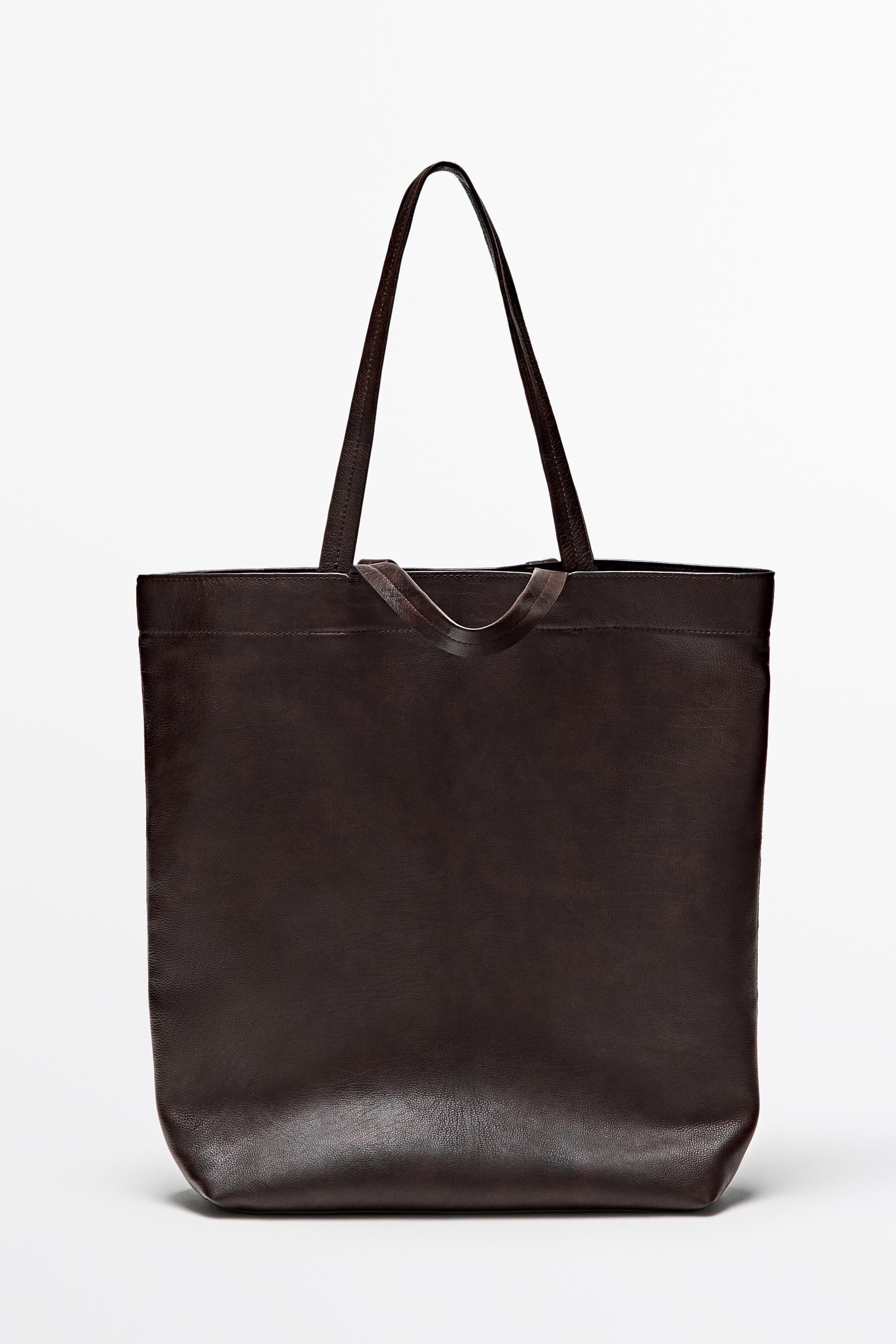 Nappa leather tote bag Brown