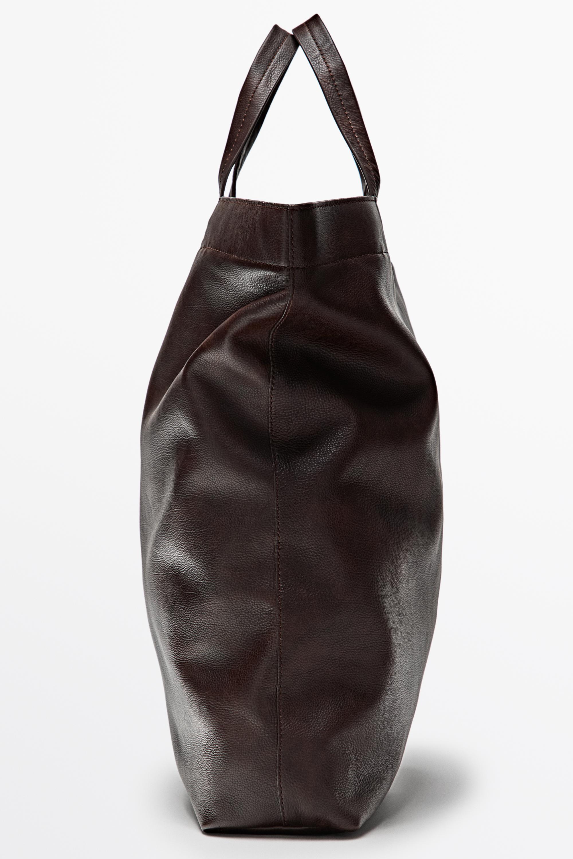 Nappa leather tote bag Brown