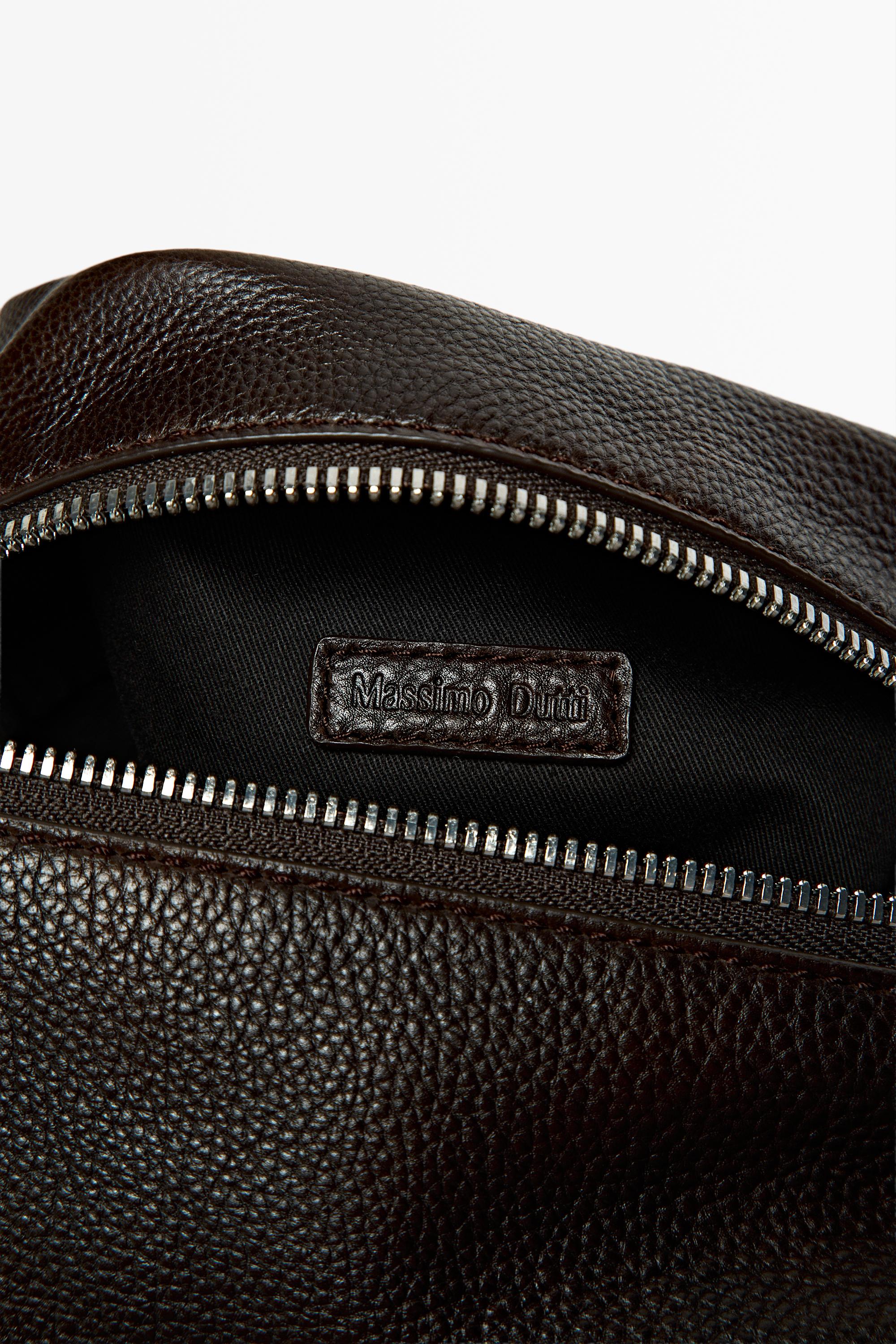 Mini nappa leather toiletry bag Brown