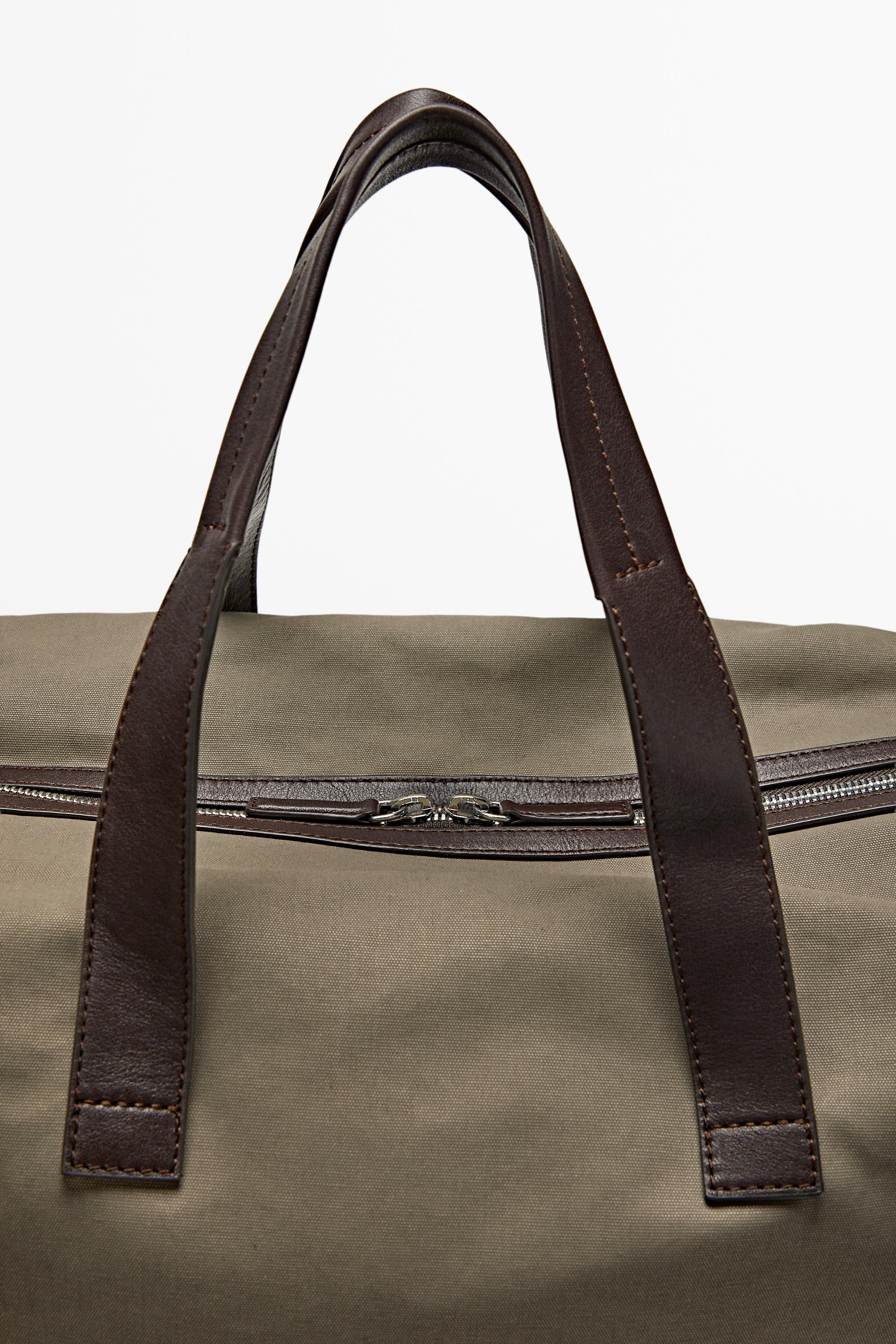 Nappa leather detail travel bag Mole Brown