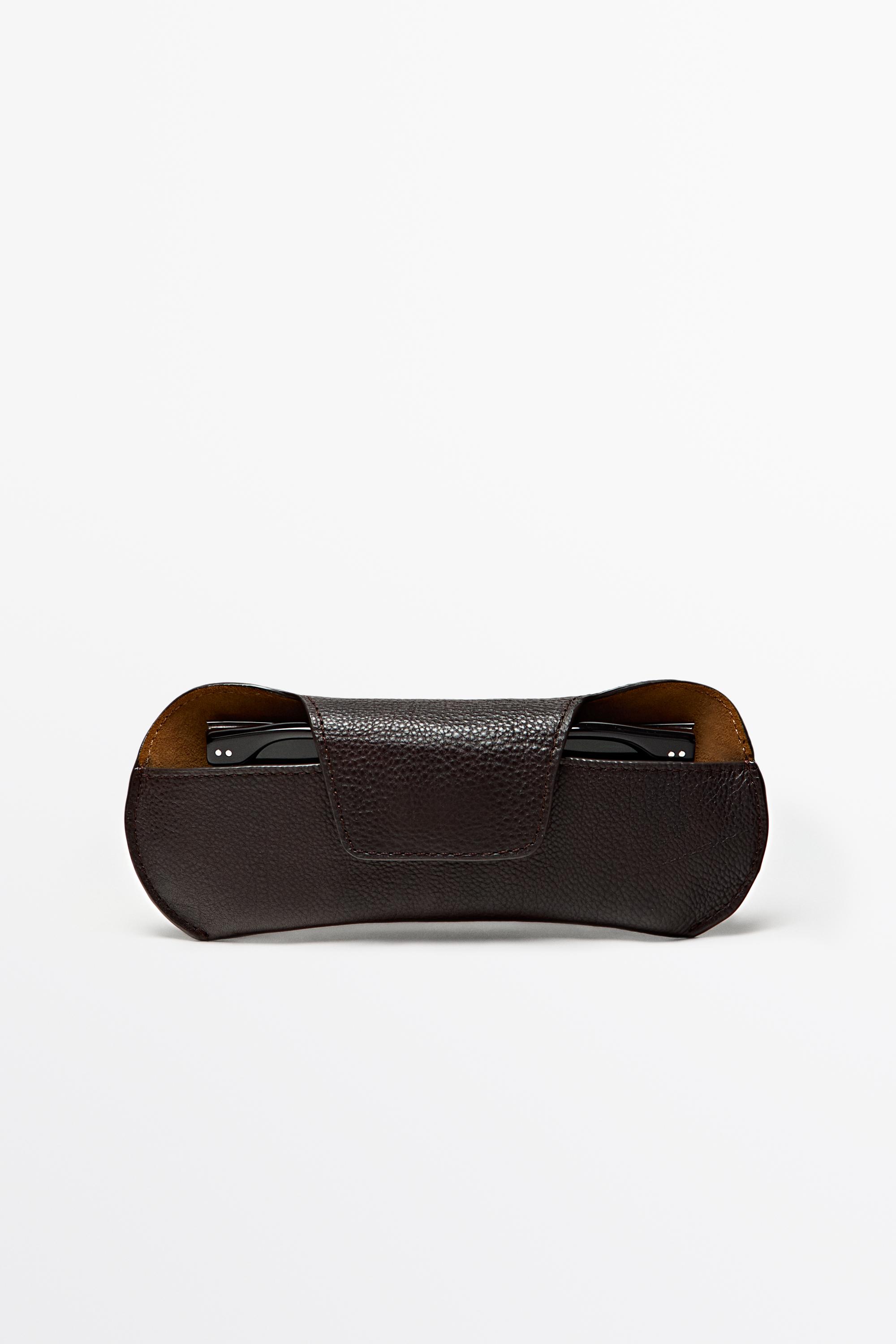 Nappa leather sunglasses case Brown