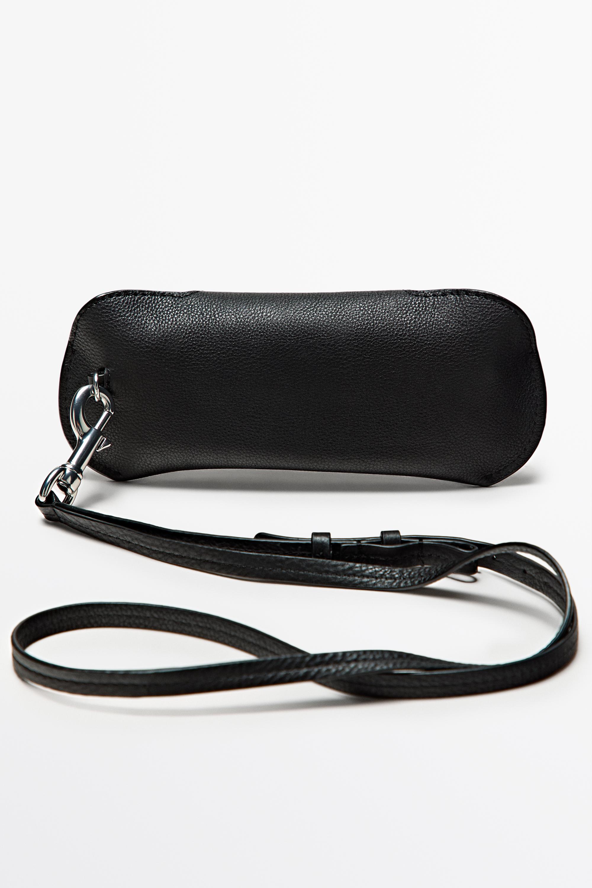 Nappa leather sunglasses case Black