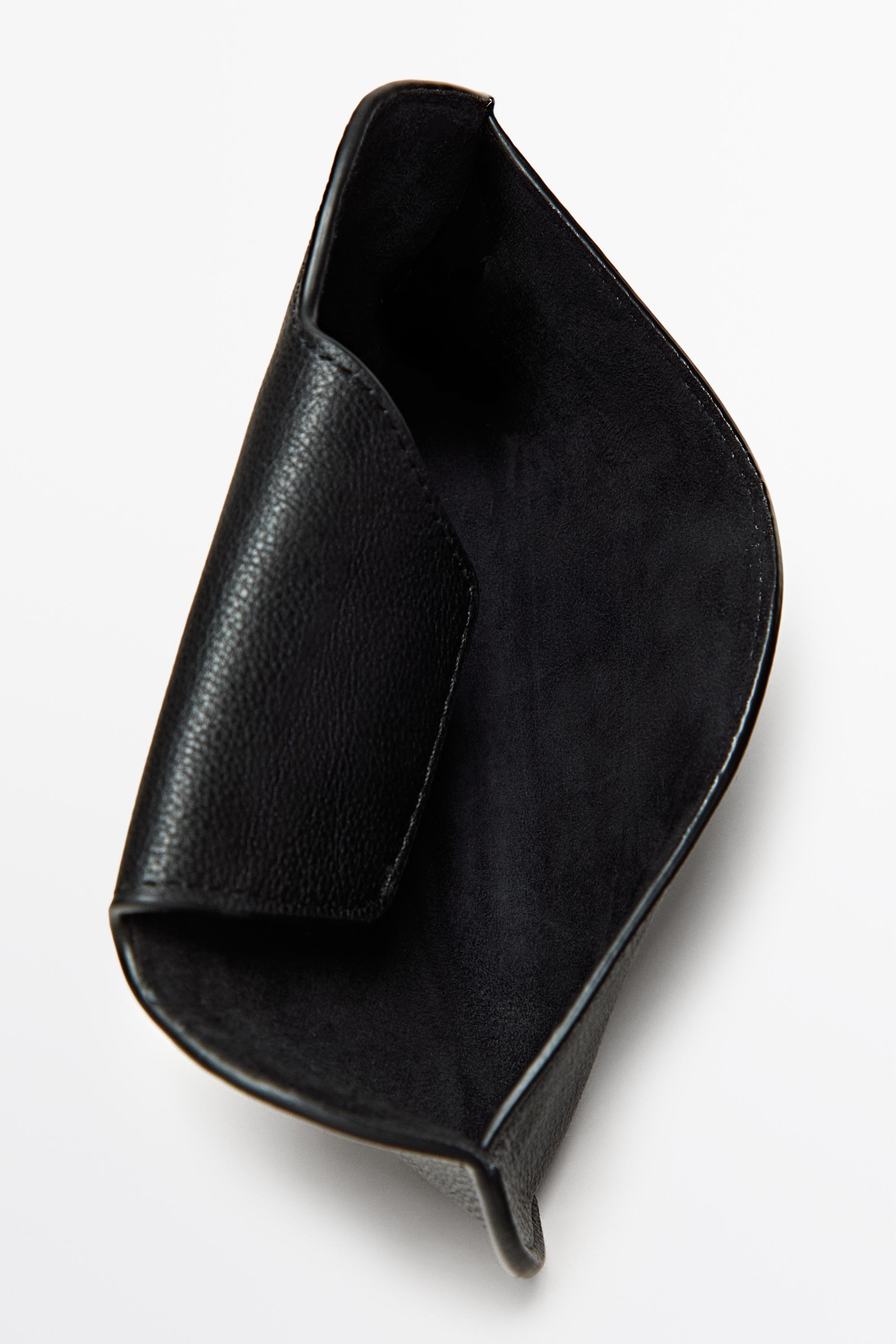 Nappa leather sunglasses case Black