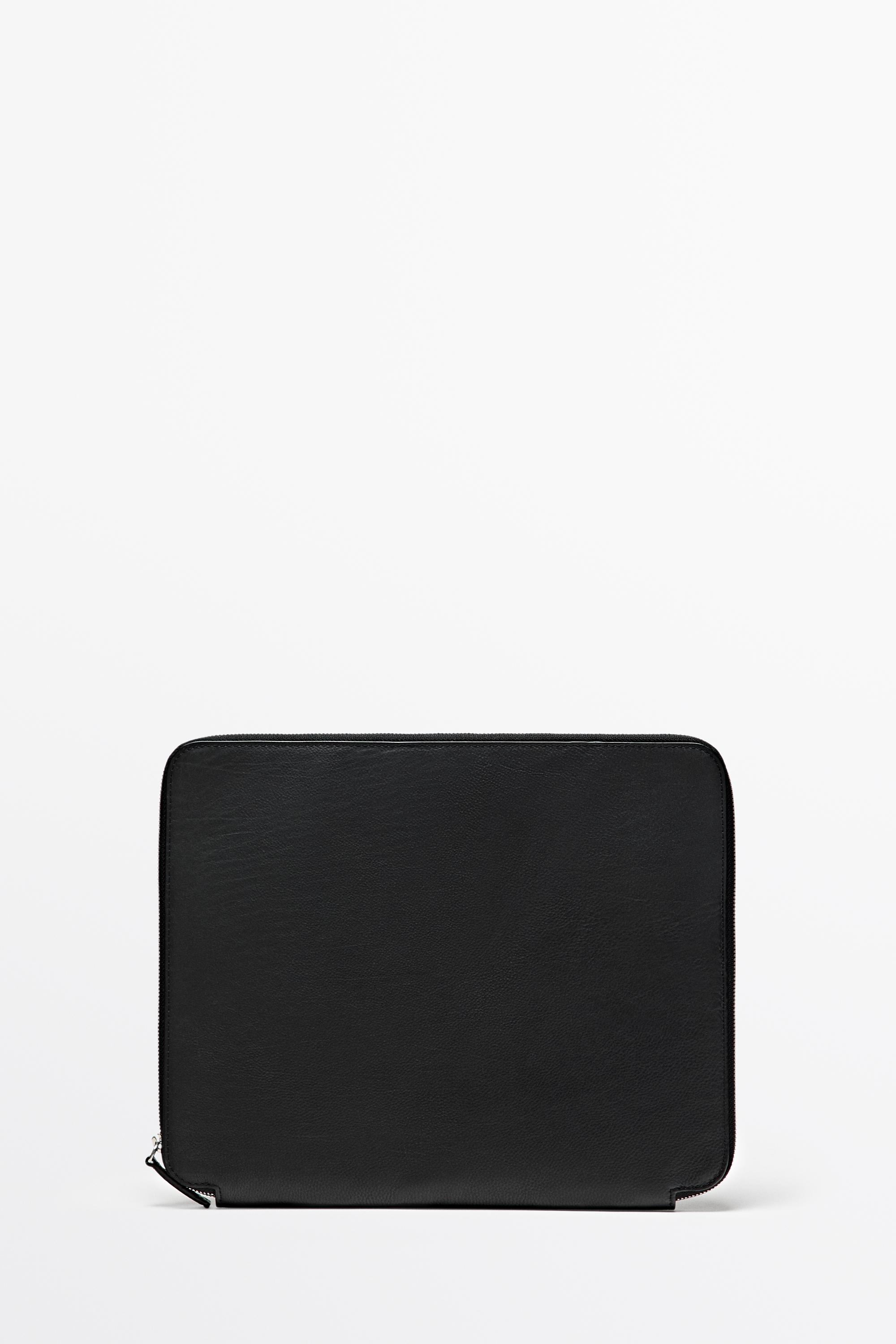 Nappa leather L pouch bag Black