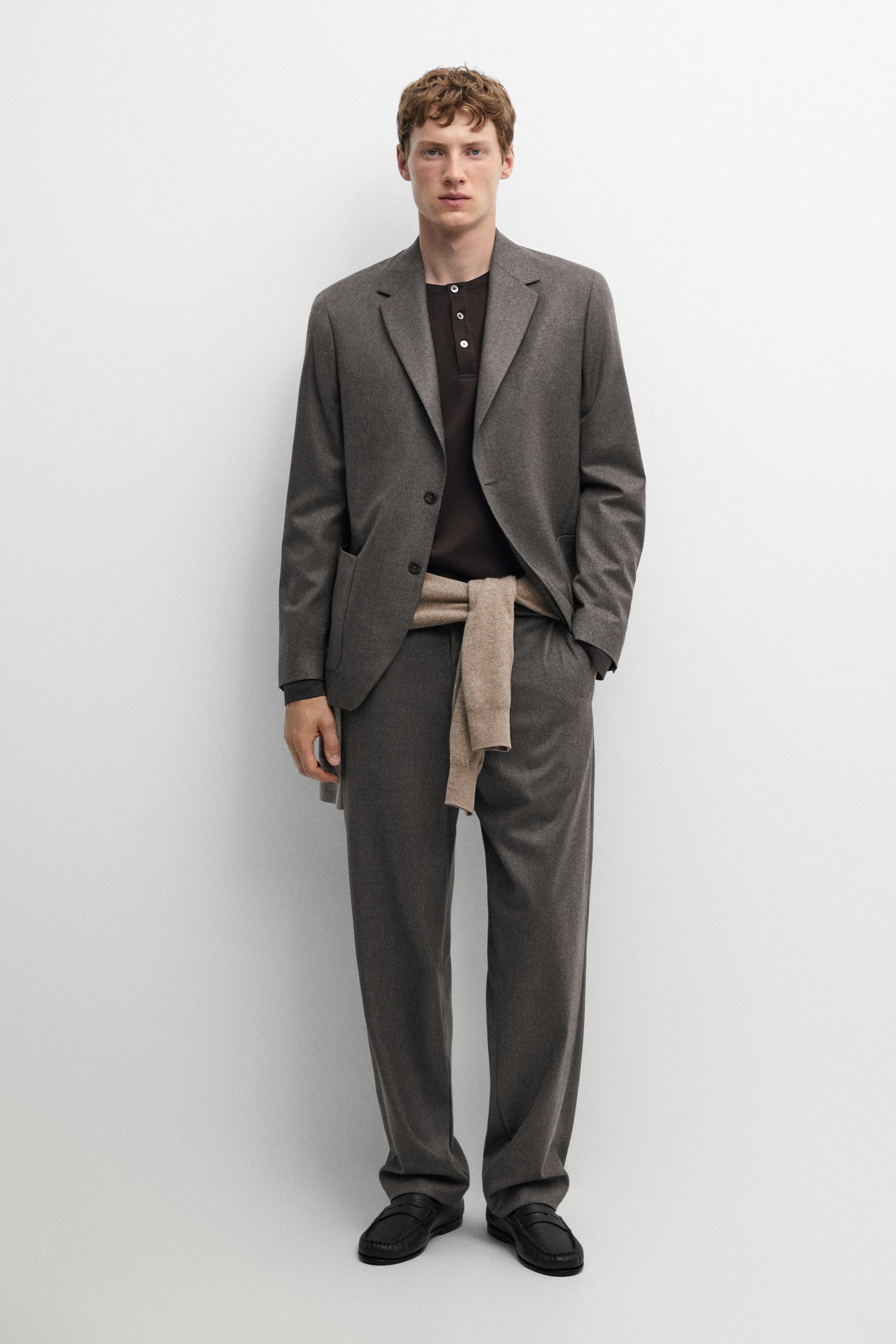 100% Wool Suit Pants Mink