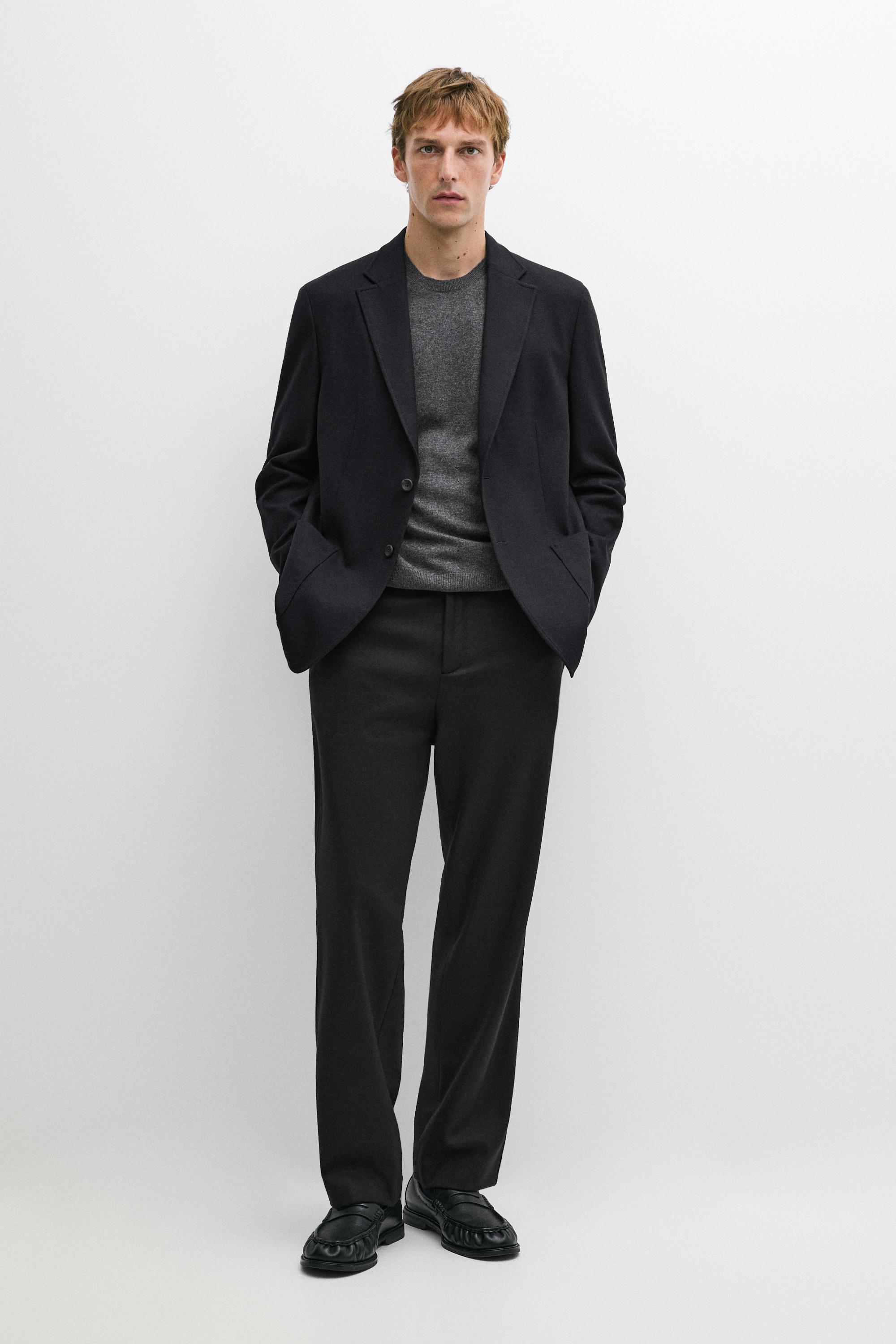 100% Wool Total Look Pants Navy Blue